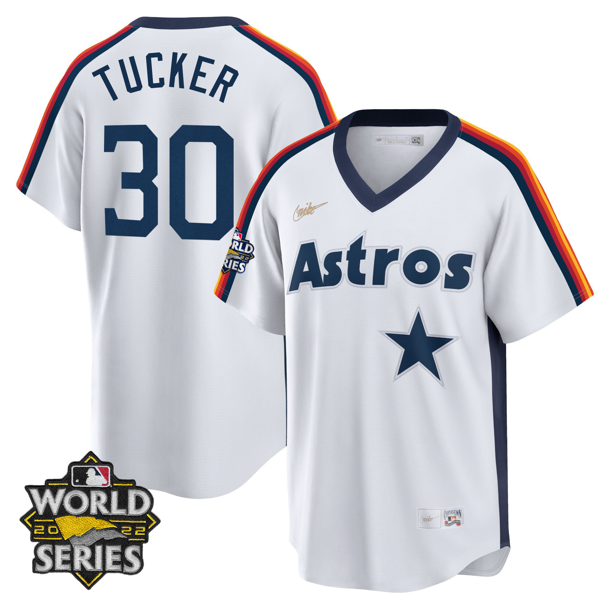 Kyle Tucker Houston Astros Home Cooperstown 2022 World Series Player Jersey - All Stitched