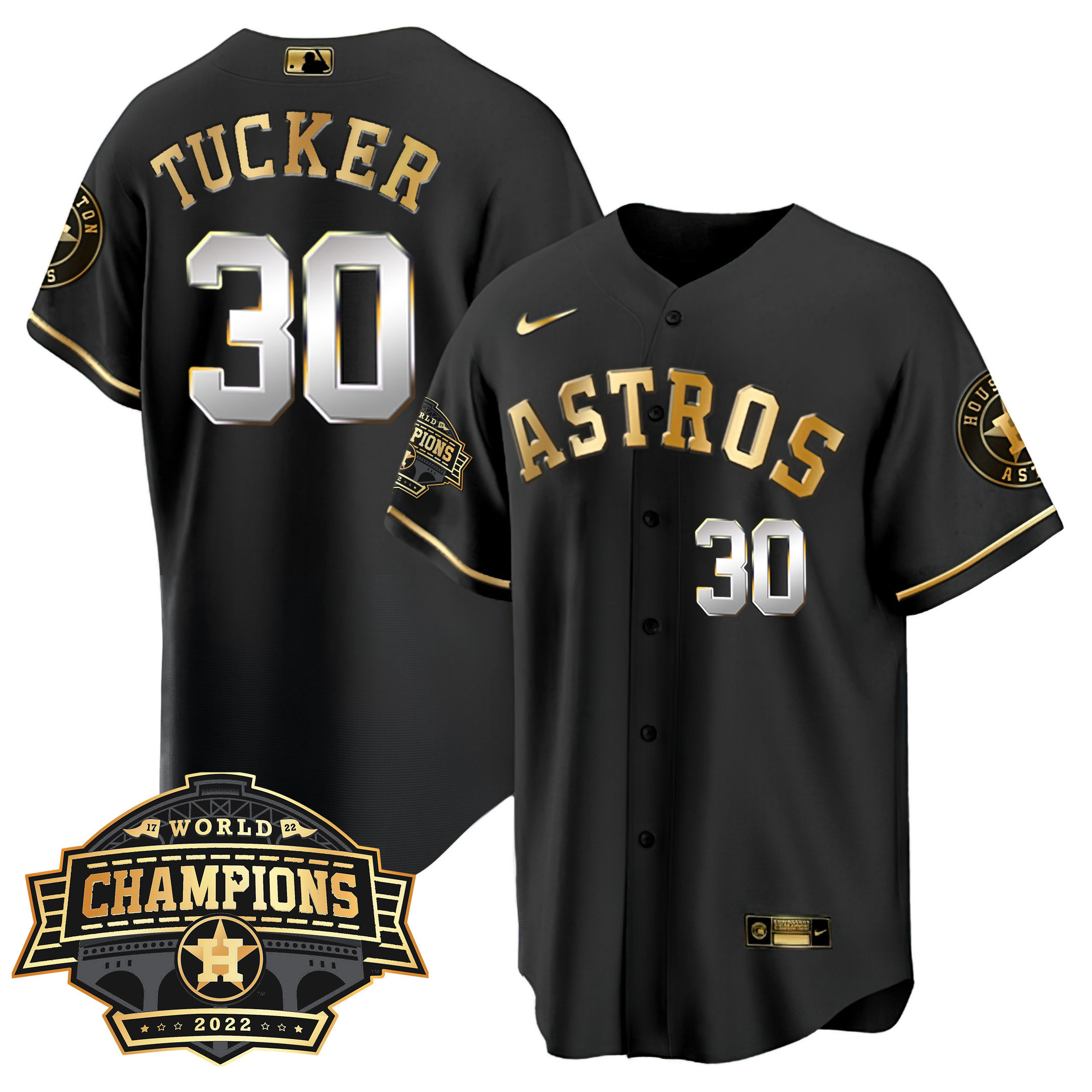 Kyle Tucker Men's Houston Astros 2022 Champions Limited Cool Black Jersey - All Stitched