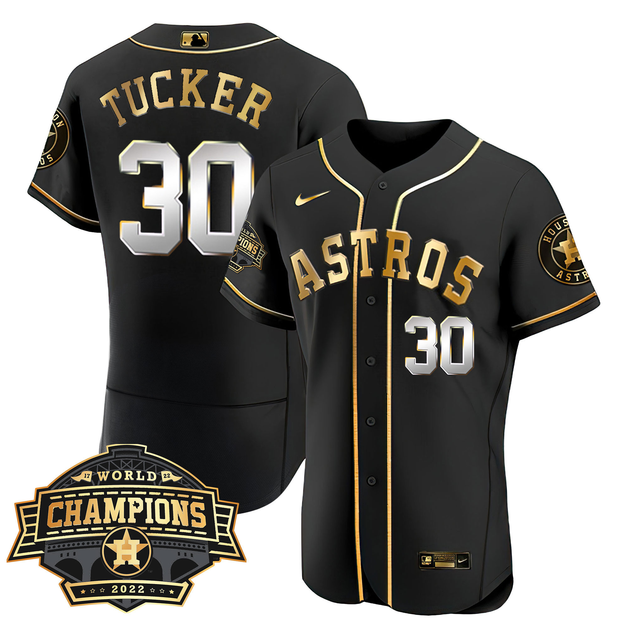 Kyle Tucker Men's Houston Astros 2022 Champions Limited Flex Black Jersey - All Stitched