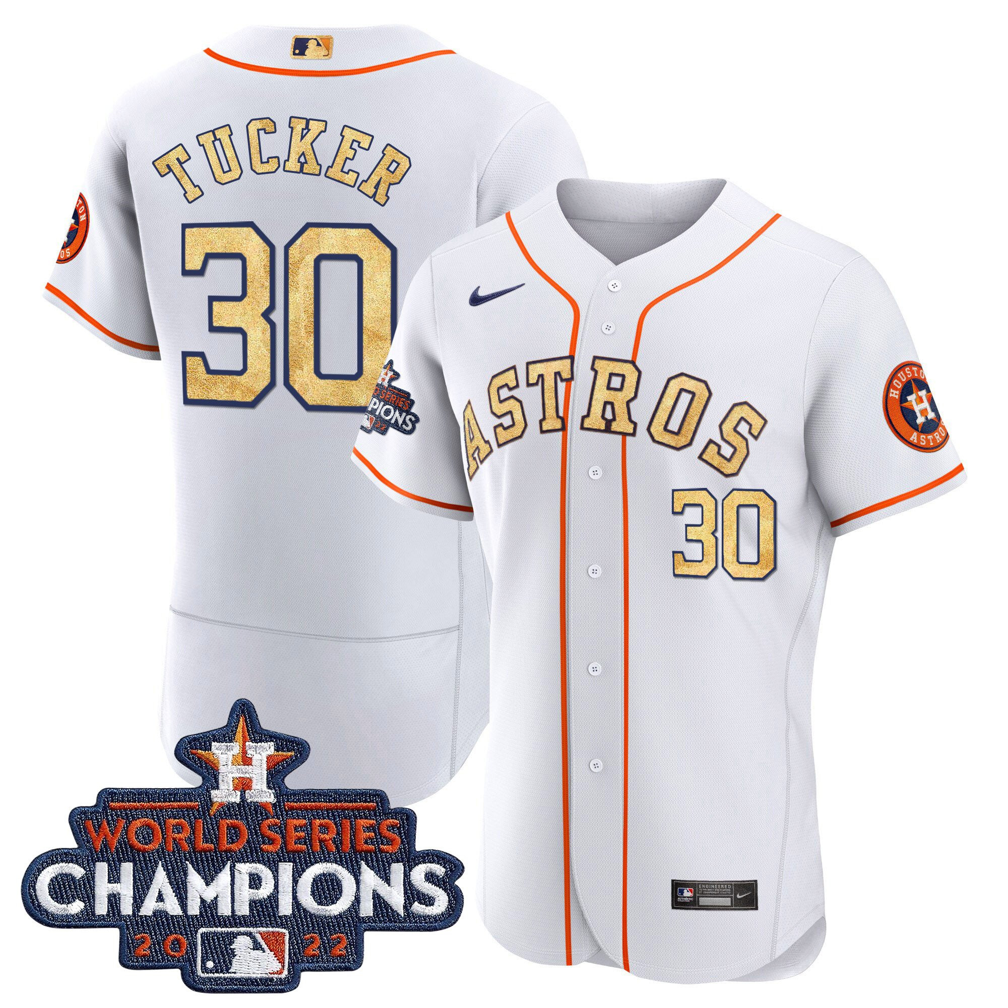 Kyle Tucker Men's Houston Astros 2022 World Series Champions Color Rush Flex White Jersey - All Stitched
