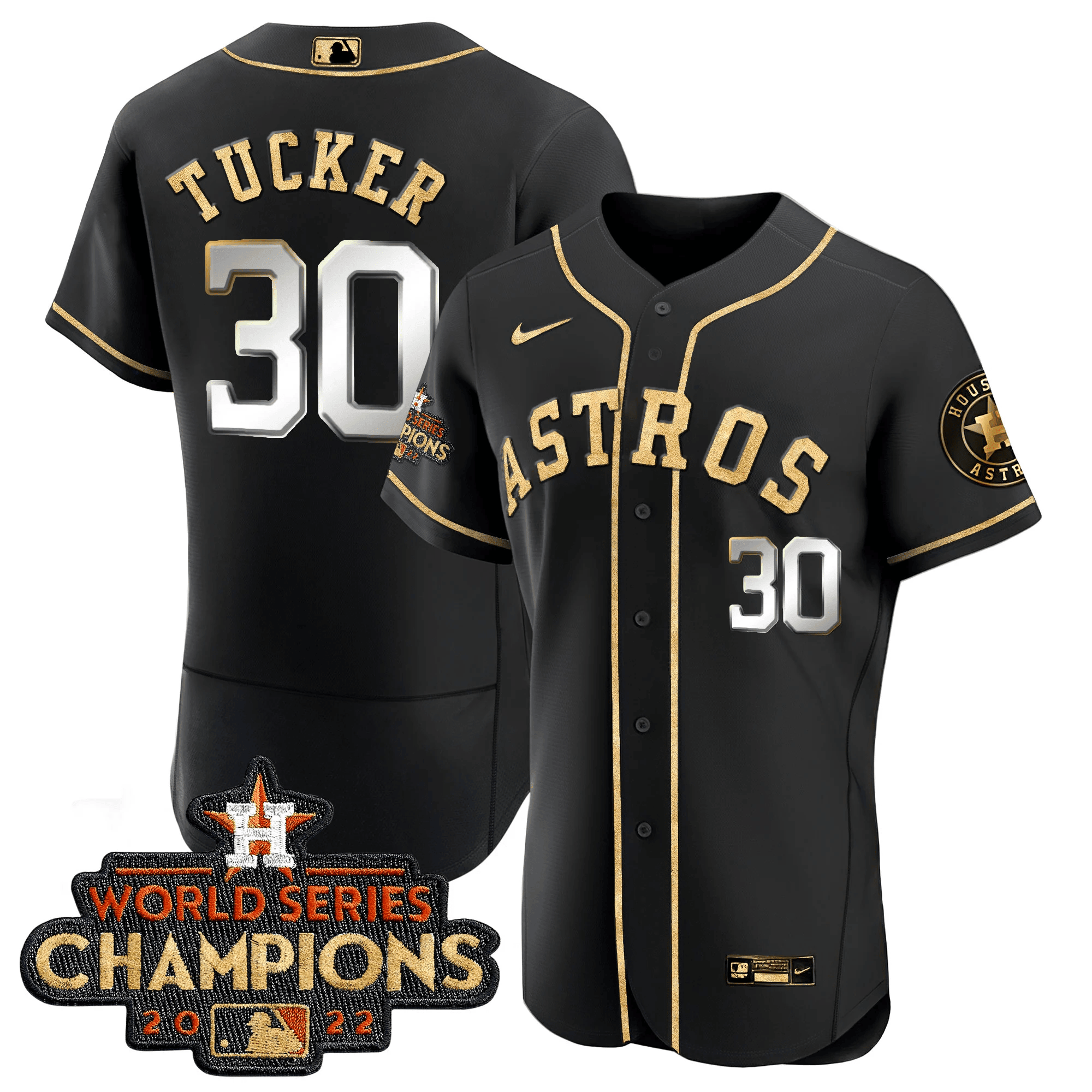 Kyle Tucker Men's Houston Astros 2022 World Series Champions Color Rush Limited Flex Black Jersey - All Stitched
