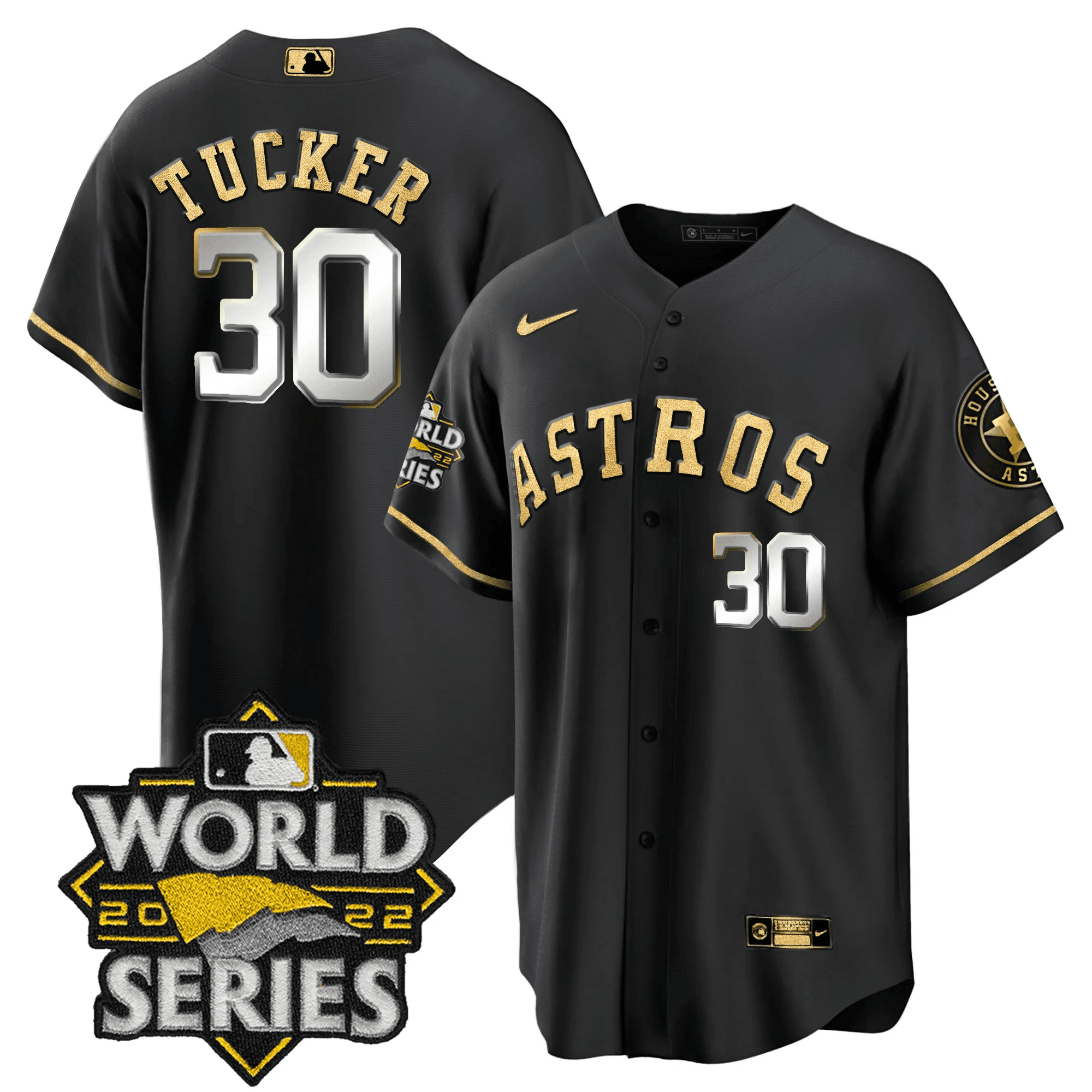 Kyle Tucker Men's Houston Astros 2022 World Series Color Rush Limited Cool Black Jersey - All Stitched