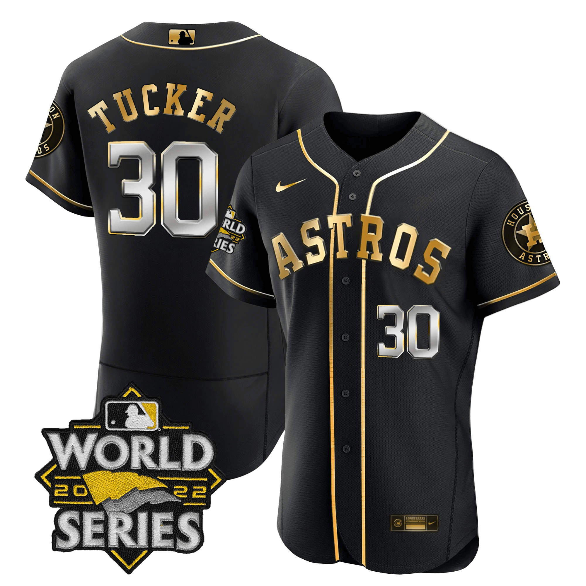 Kyle Tucker Men's Houston Astros 2022 World Series Player Flex Black Jersey - All Stitched