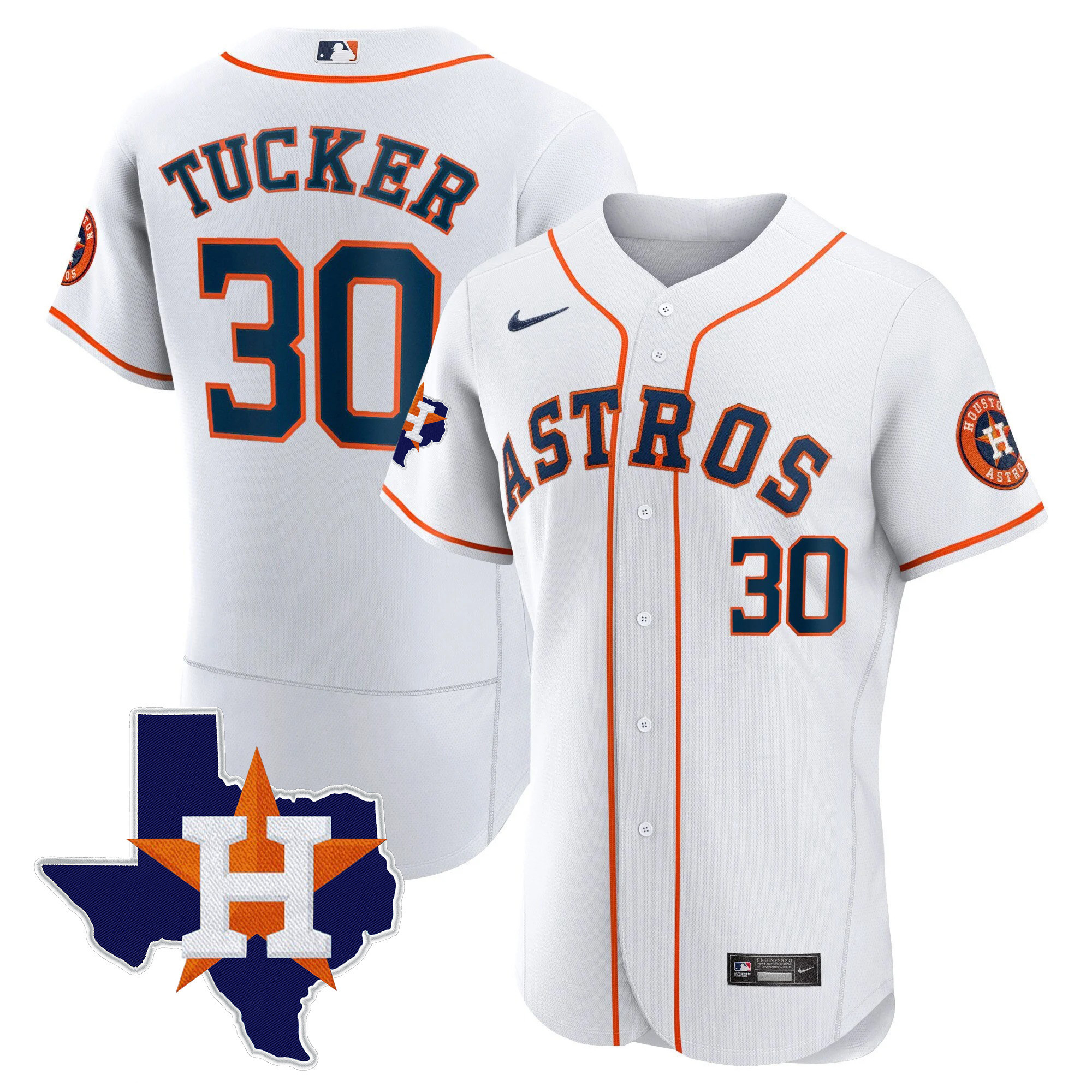 Kyle Tucker Men's Houston Astros 2024 Gold - Texas Patch Flex Home Jersey - All Stitched