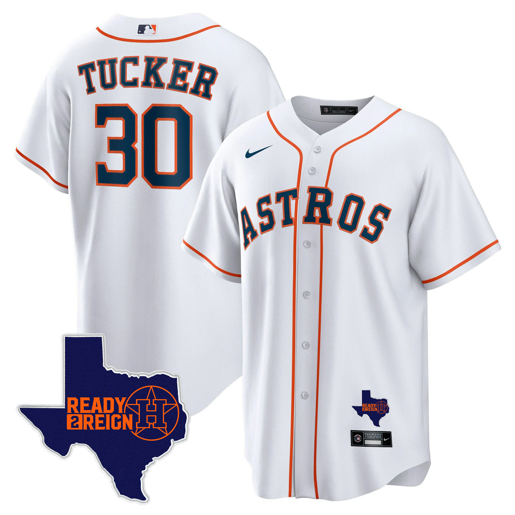 Kyle Tucker Men's Houston Astros 2024 Ready 2 Reign Cool Base Home Jersey - All Stitched