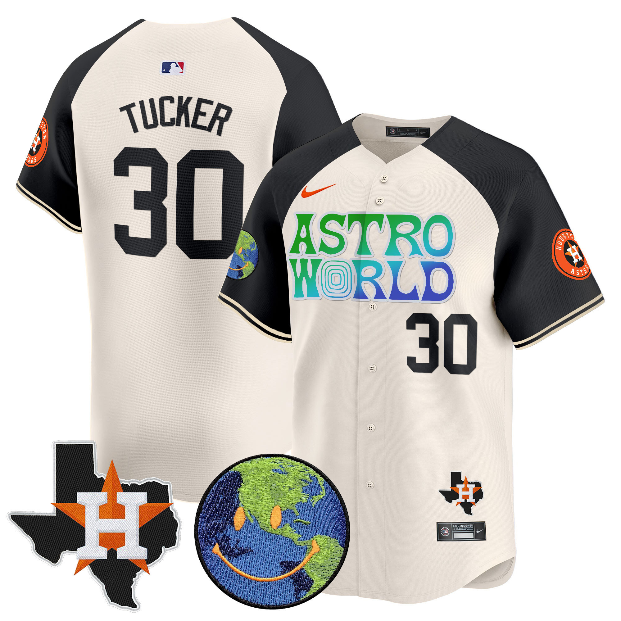 Kyle Tucker Men's Houston Astros Cactus Jack Astro World Vapor Premier Limited Cream Alternate Jersey - All Stitched