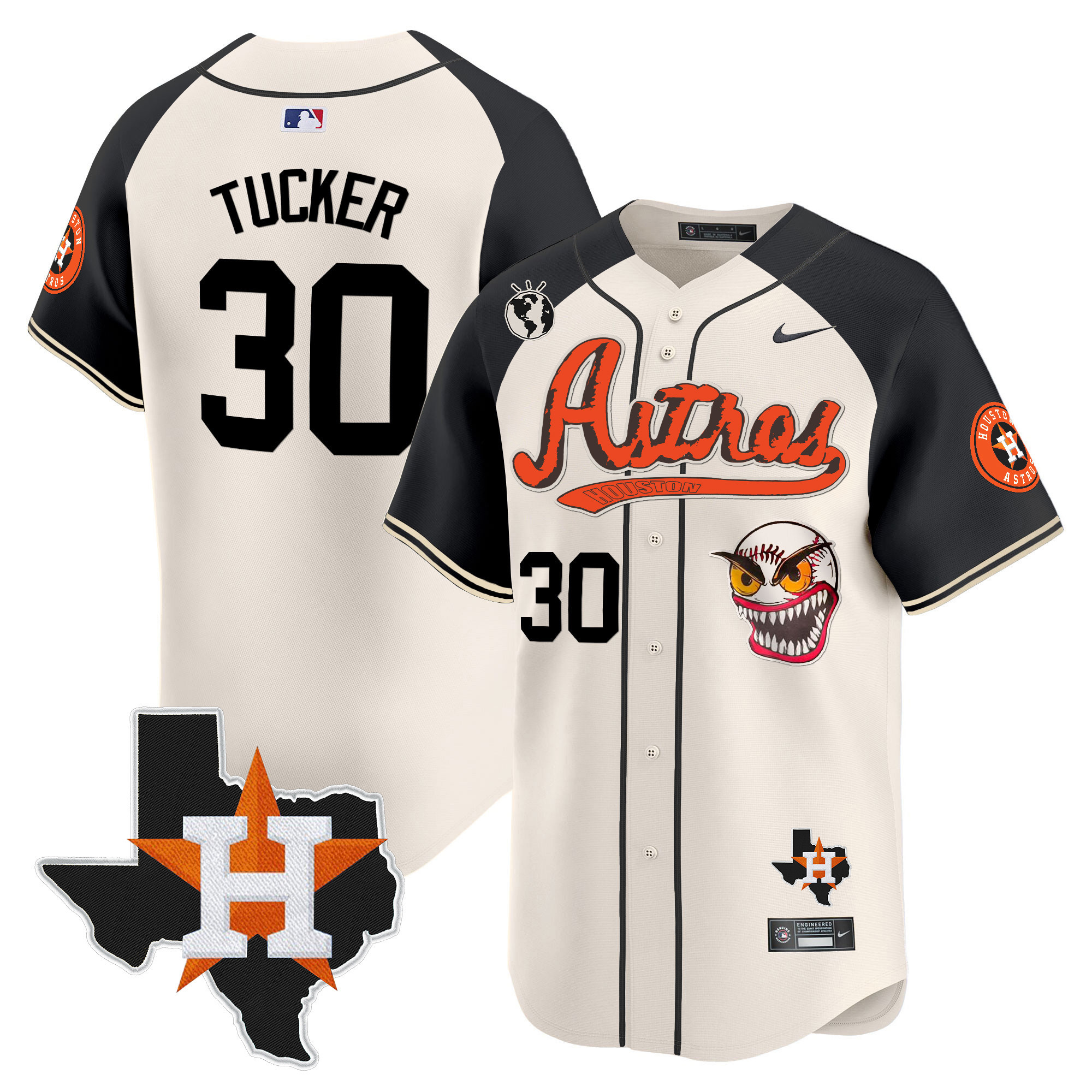 Kyle Tucker Men's Houston Astros Cactus Jack Style Vapor Premier Limited V2 Cream Alternate Jersey - All Stitched