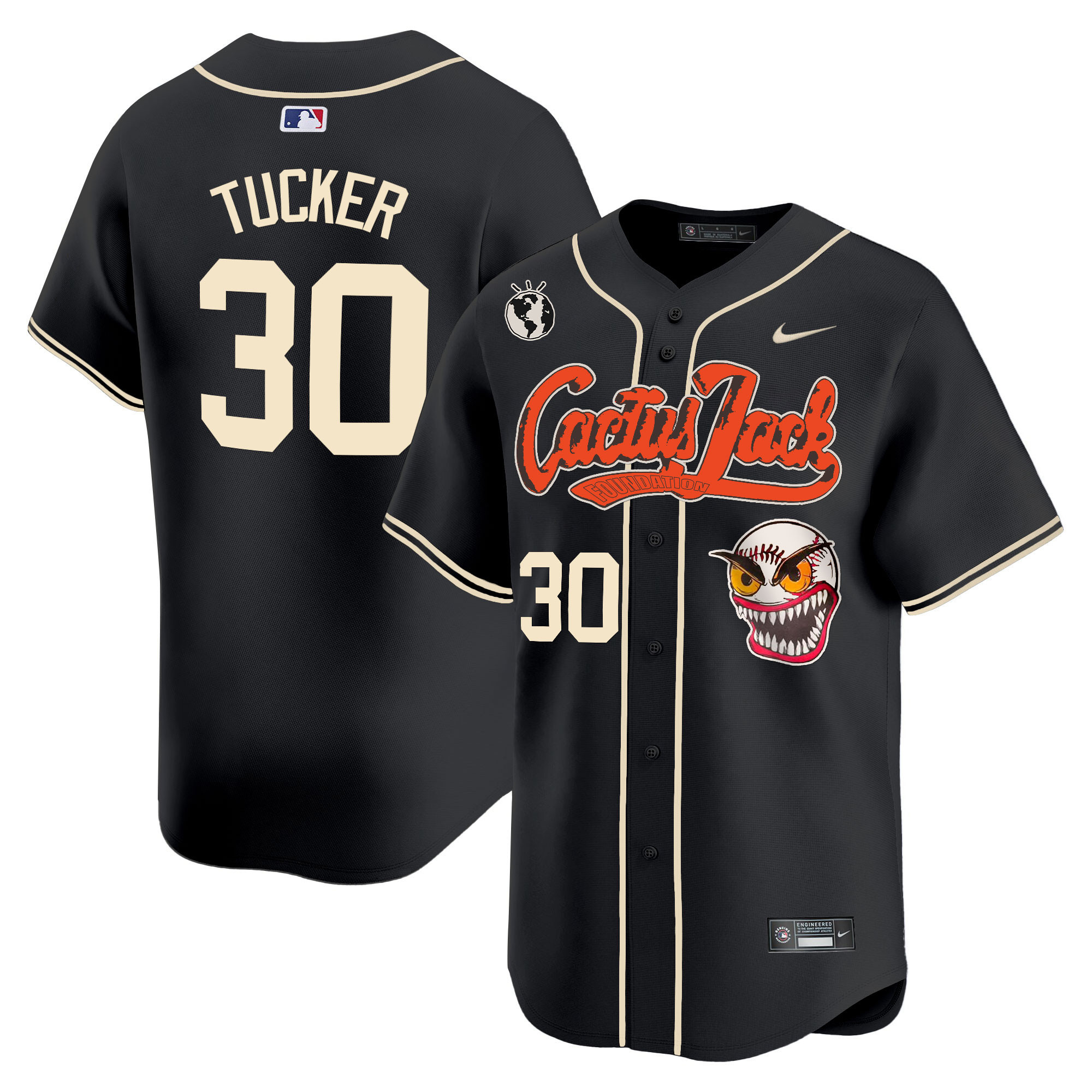 Kyle Tucker Men's Houston Astros Cactus Jack Vapor Premier Limited Black Jersey - All Stitched