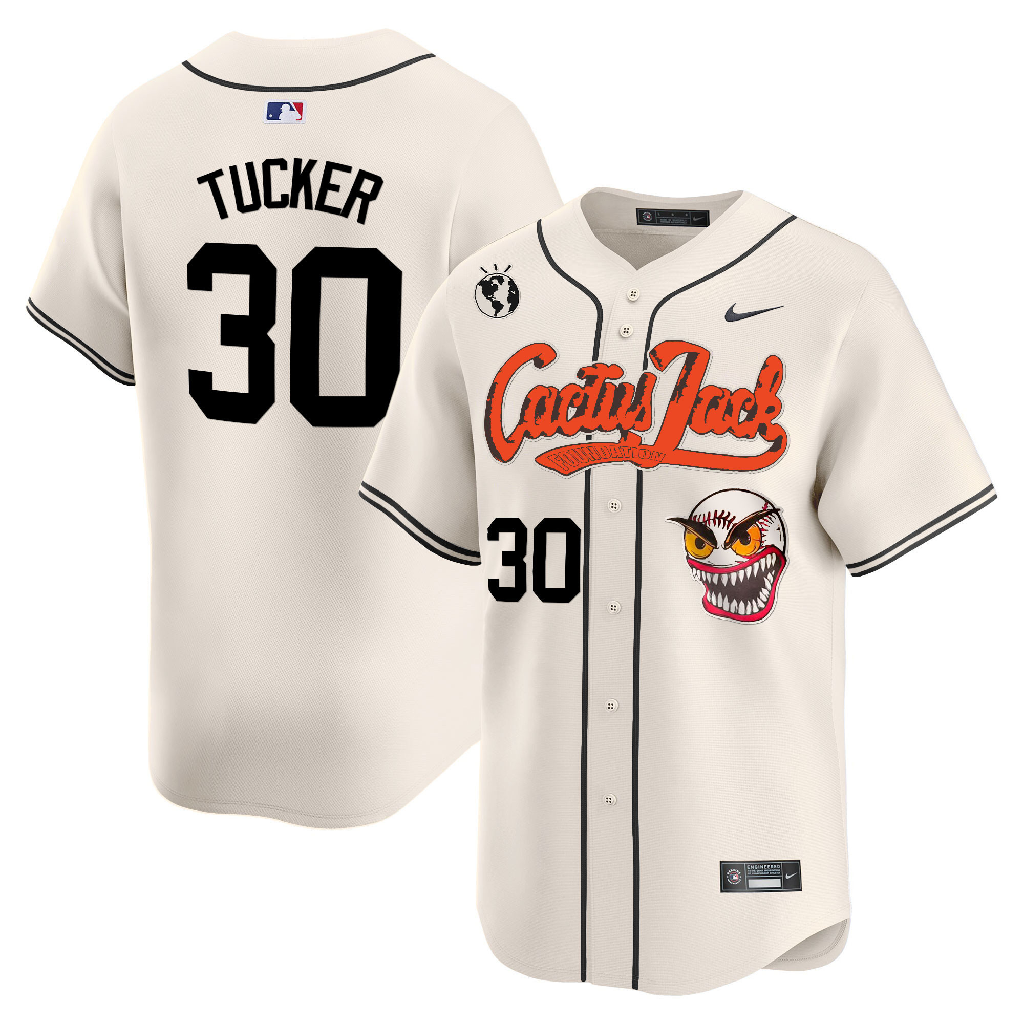 Kyle Tucker Men's Houston Astros Cactus Jack Vapor Premier Limited Cream Jersey - All Stitched