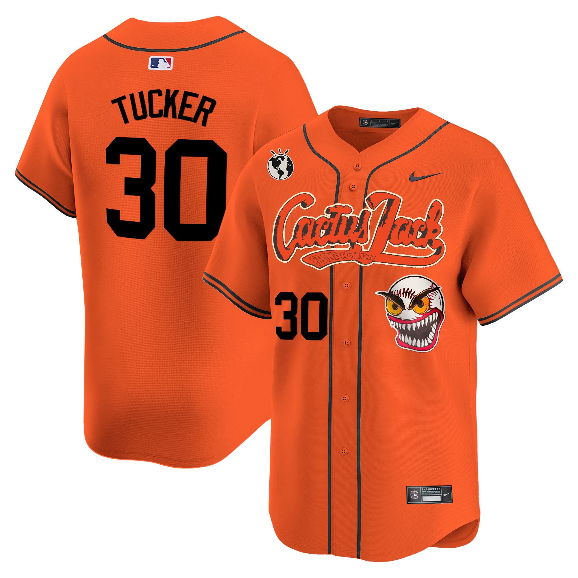 Kyle Tucker Men's Houston Astros Cactus Jack Vapor Premier Limited Orange Jersey - All Stitched