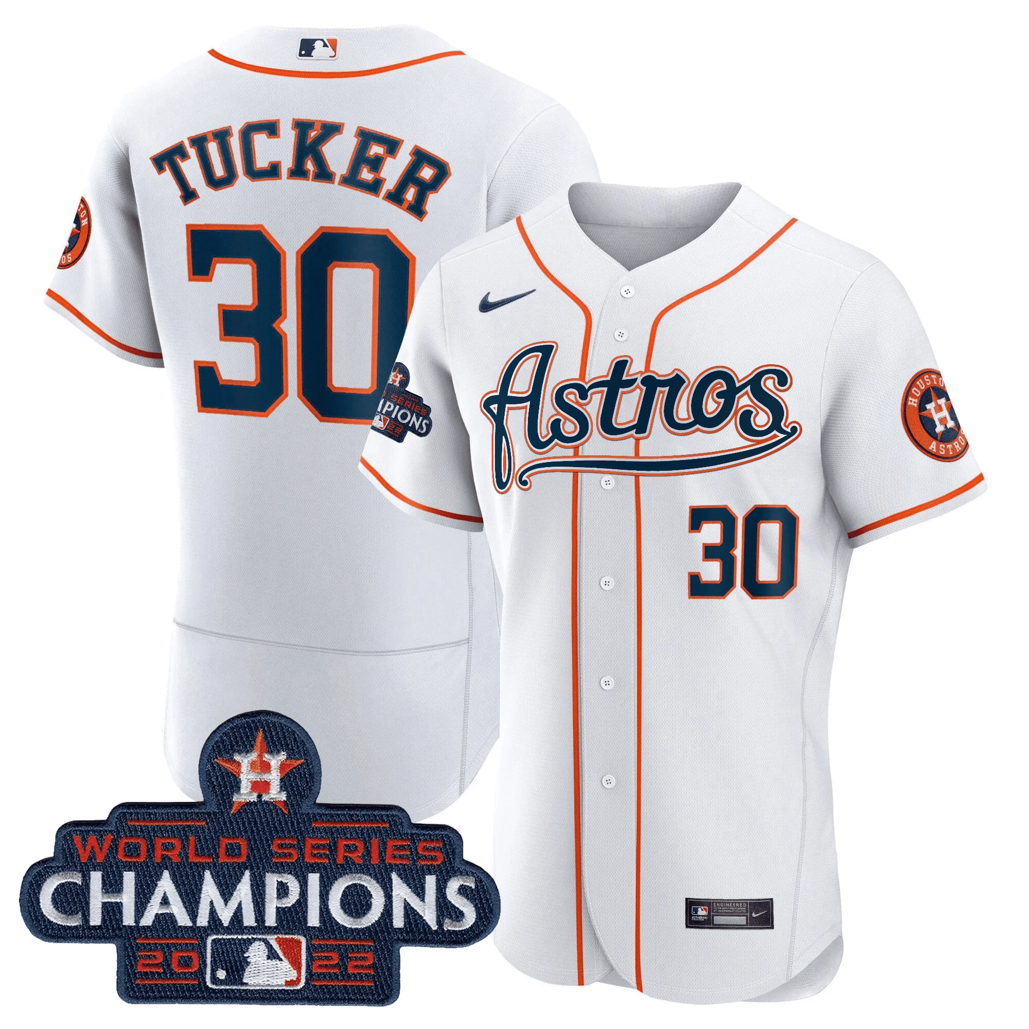 Kyle Tucker Men's Houston Astros Champions & Throwback Patch Gold V2 Flex Home Jersey - All Stitched