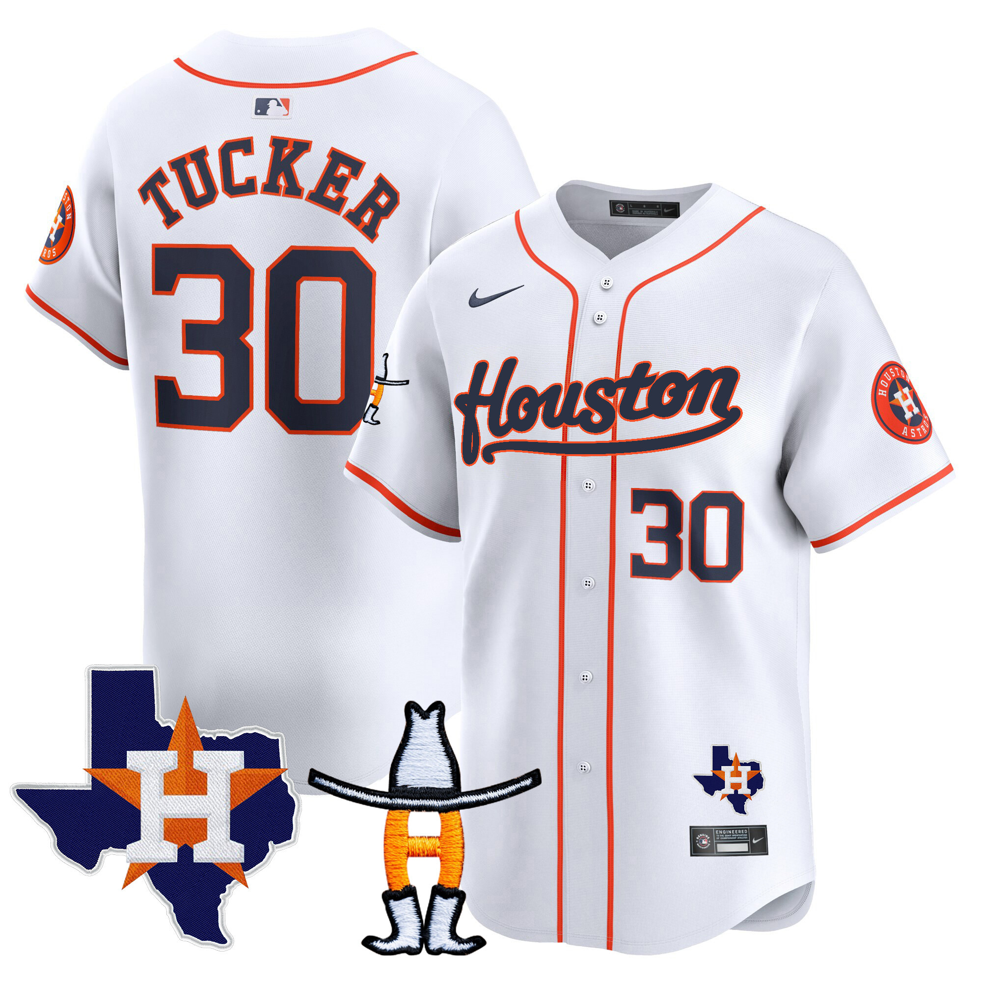 Kyle Tucker Men's Houston Astros Houston Rodeo Patch Vapor Premier Limited Home Jersey - All Stitched