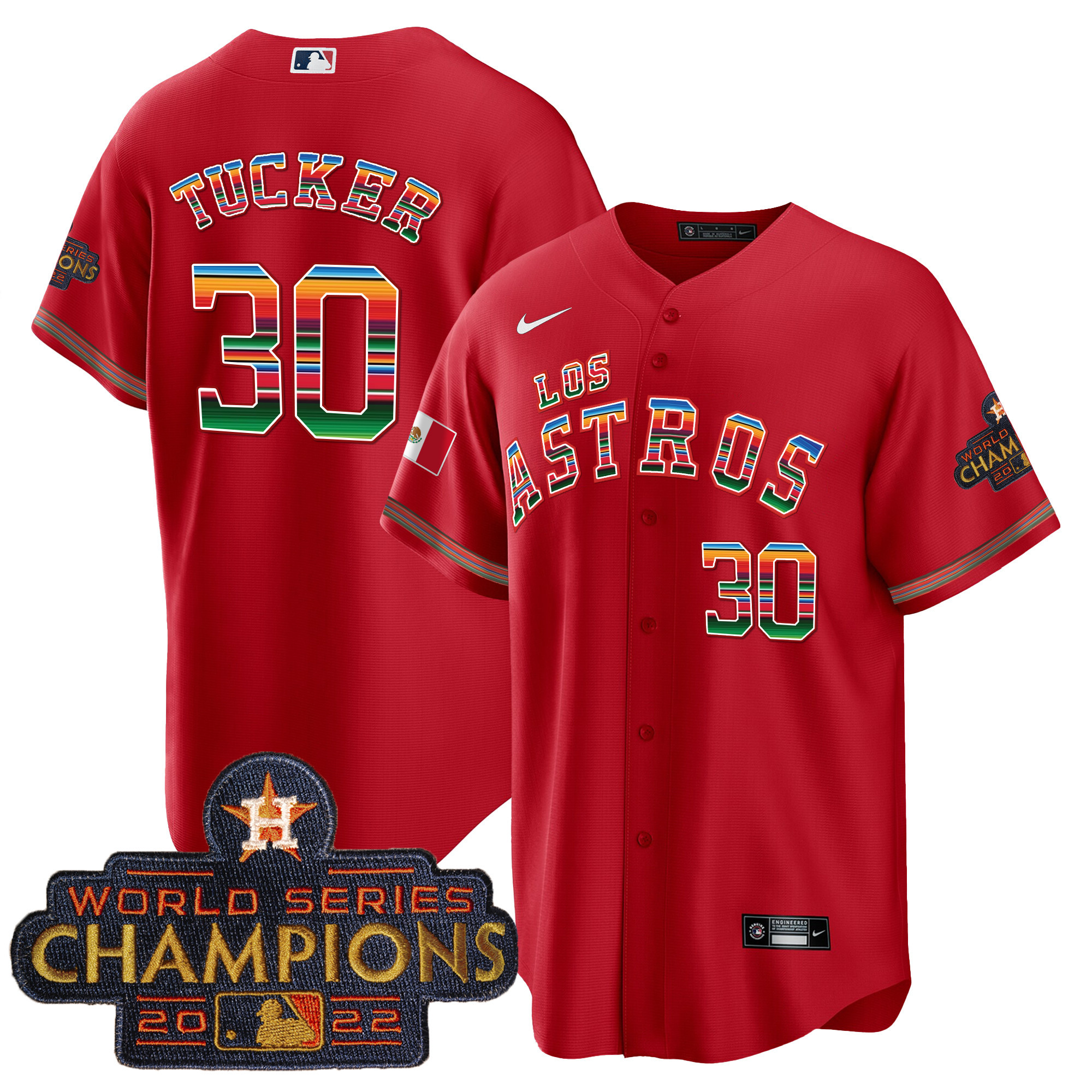 Kyle Tucker Men's Houston Astros Los Houston Astros Mexico Red Jersey - All Stitched
