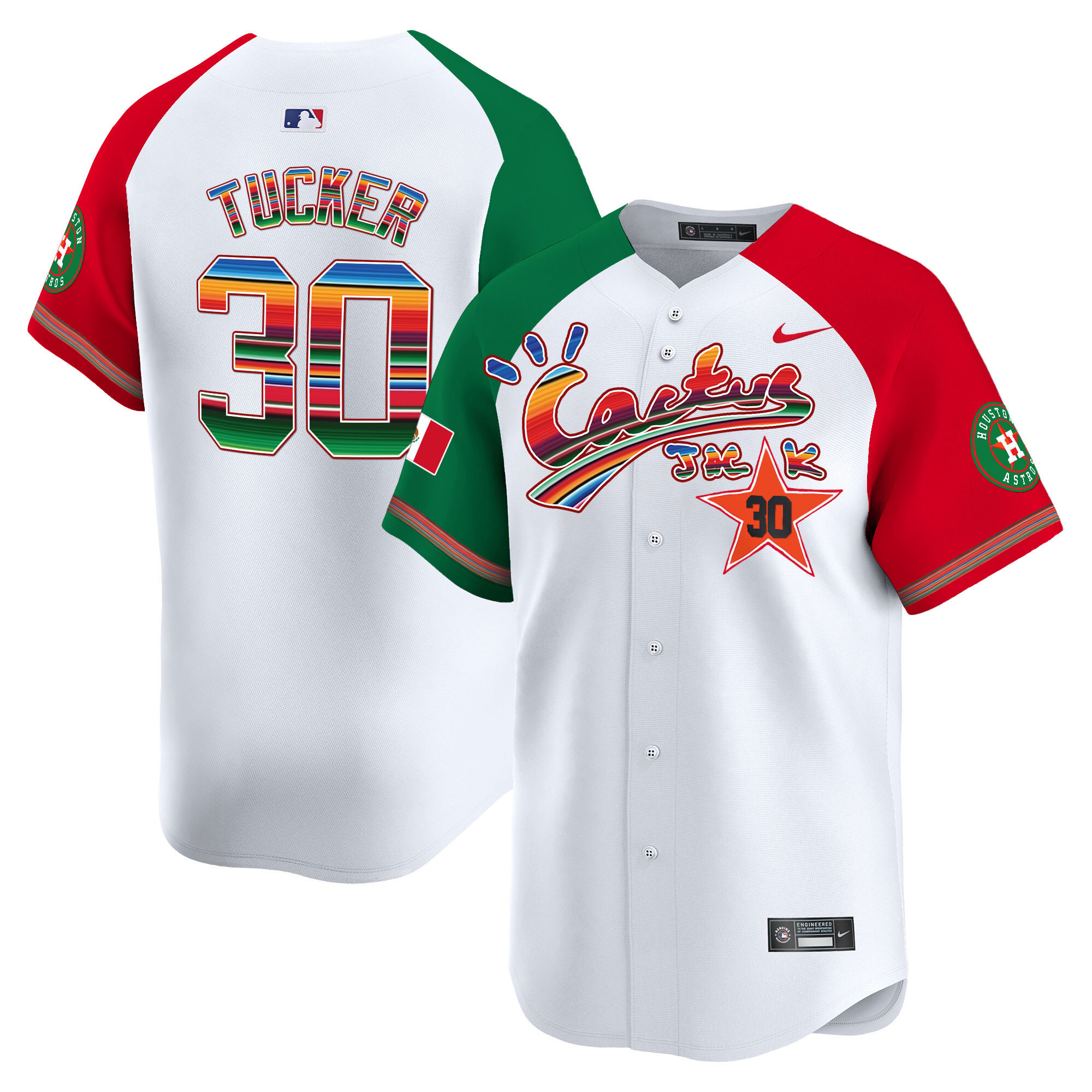 Kyle Tucker Men's Houston Astros Mexico Cactus Jack Vapor Premier Limited Alternate Jersey - All Stitched