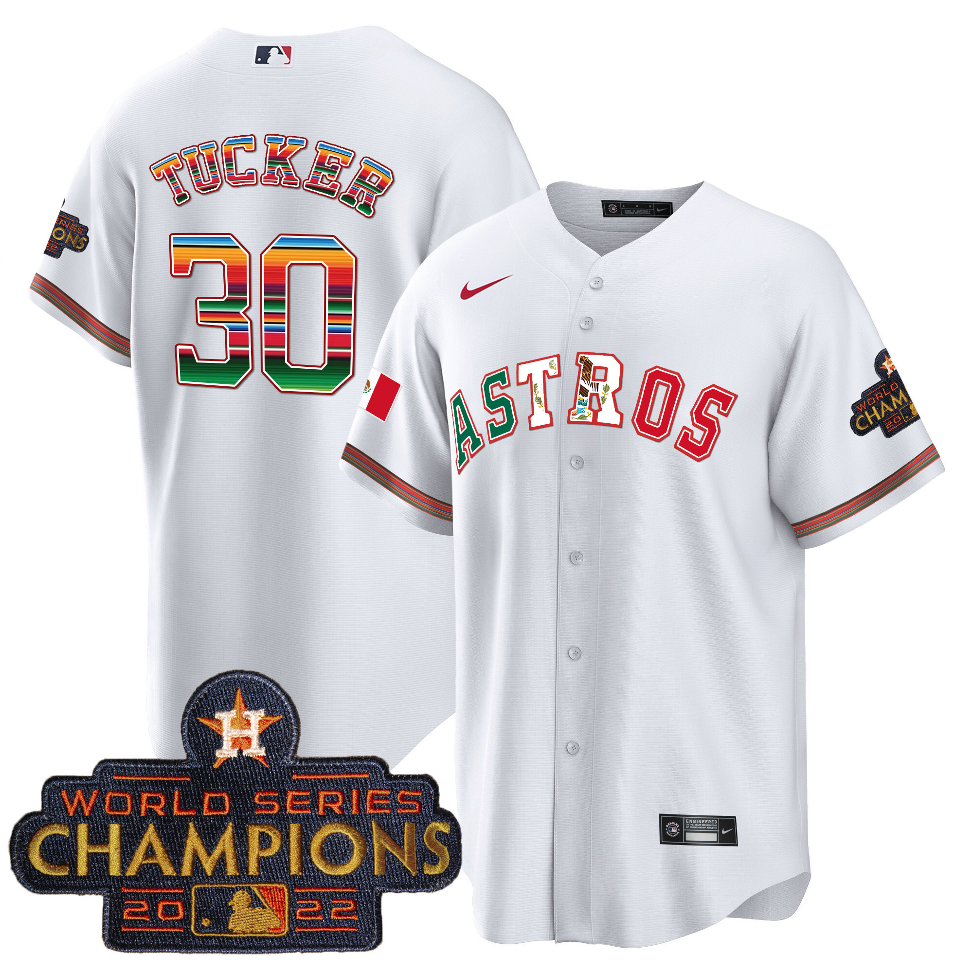 Kyle Tucker Men's Houston Astros Mexico Cool Base Limited V3 White Jersey - All Stitched