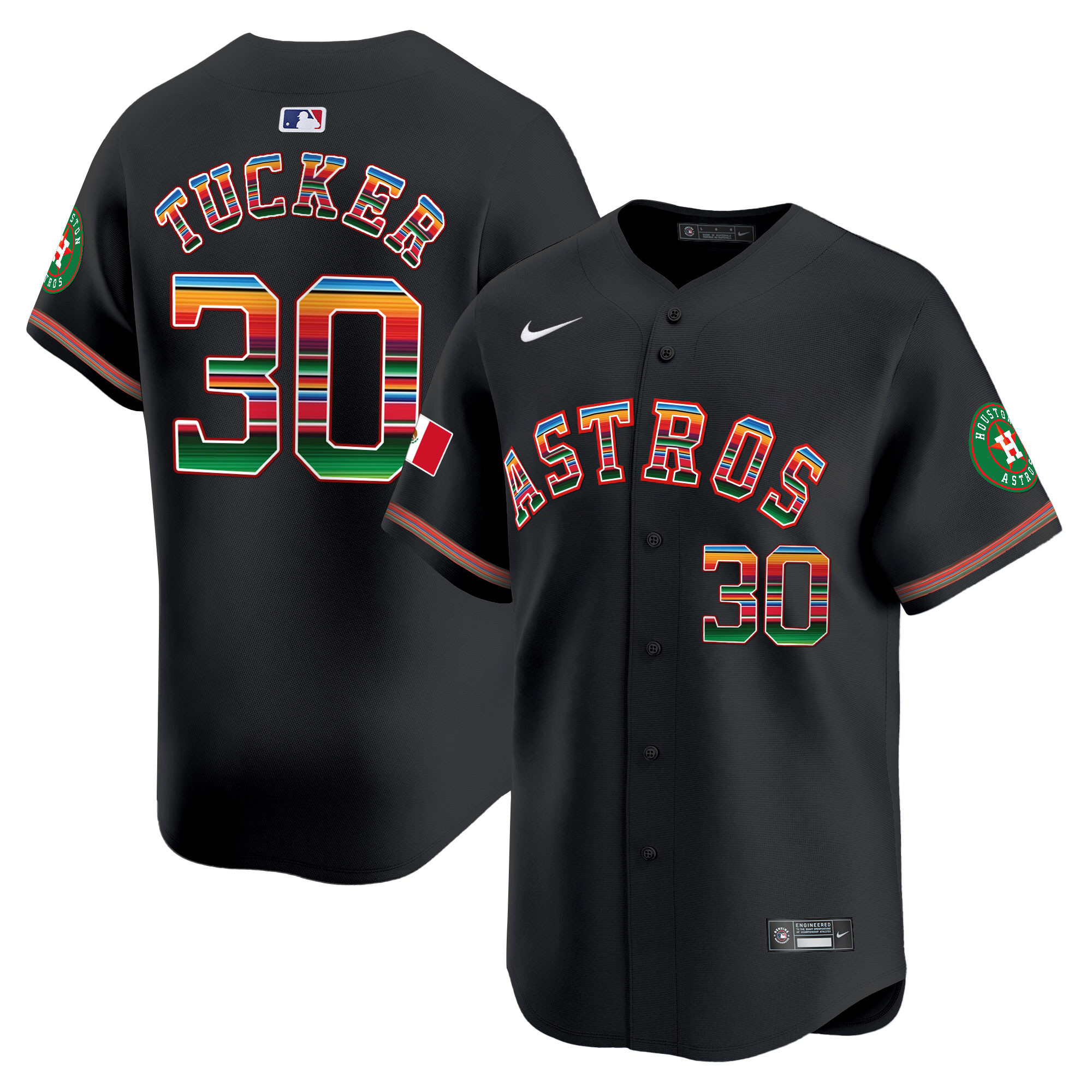 Kyle Tucker Men's Houston Astros Mexico Vapor Premier Limited Black Jersey - All Stitched