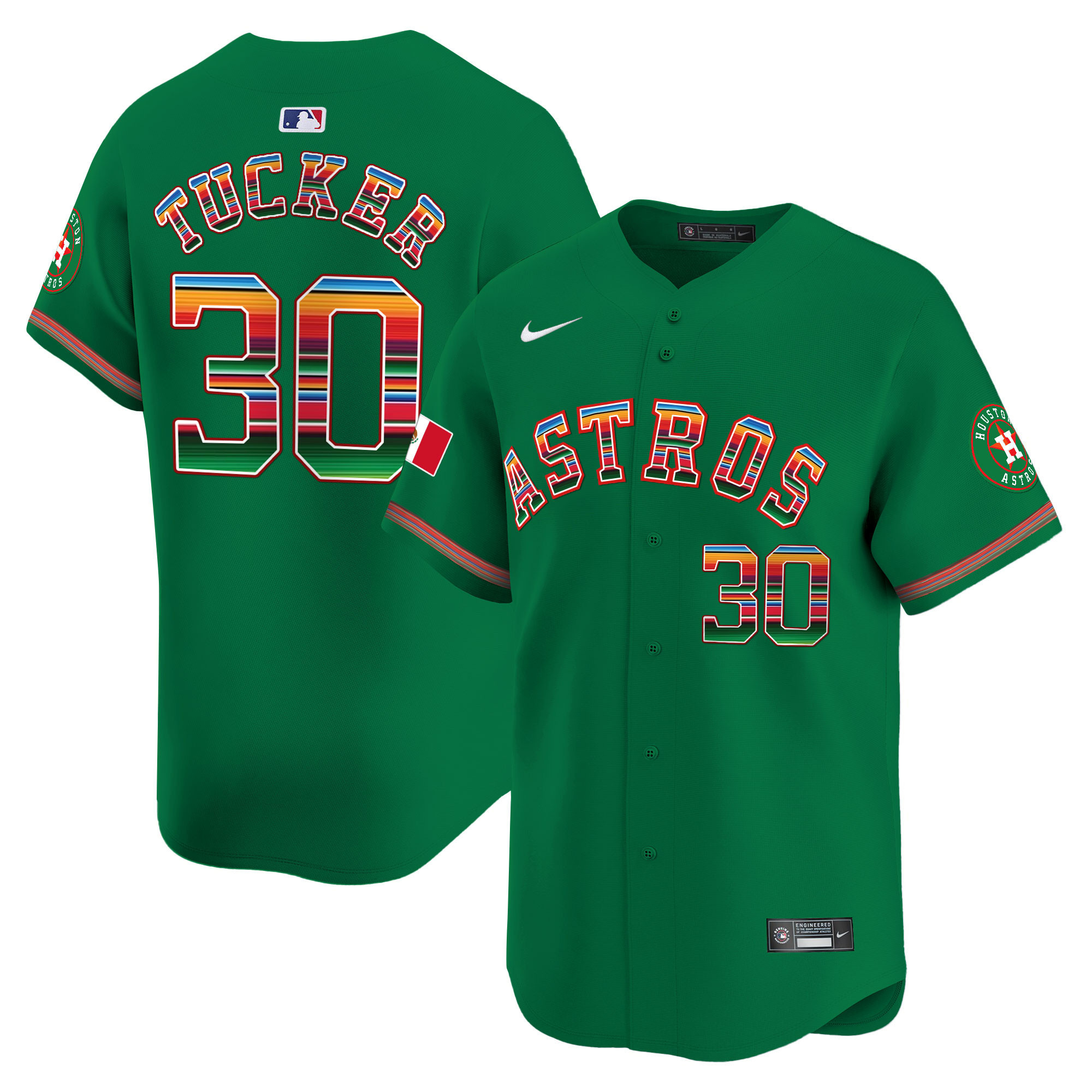 Kyle Tucker Men's Houston Astros Mexico Vapor Premier Limited Green Jersey - All Stitched