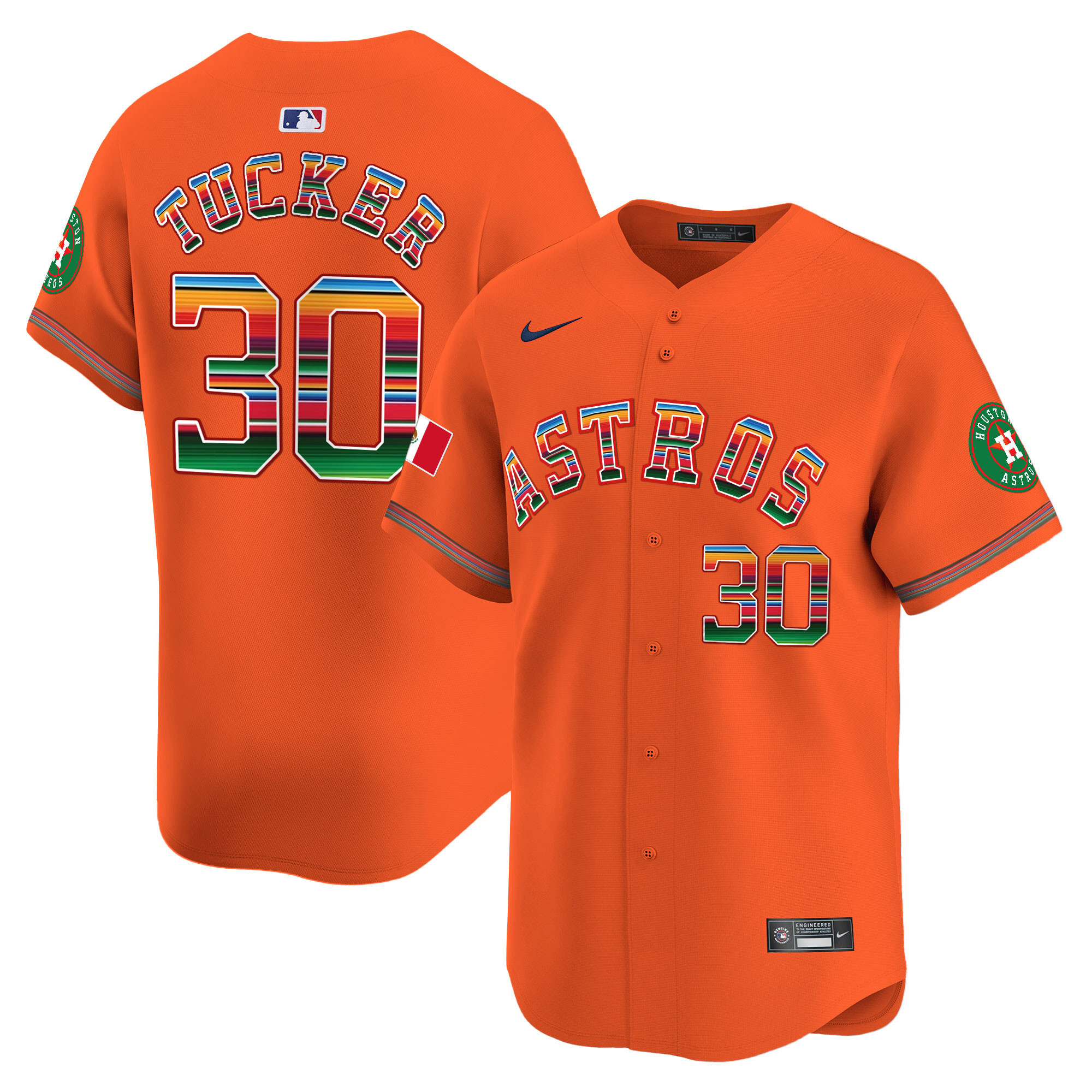 Kyle Tucker Men's Houston Astros Mexico Vapor Premier Limited Orange Jersey - All Stitched