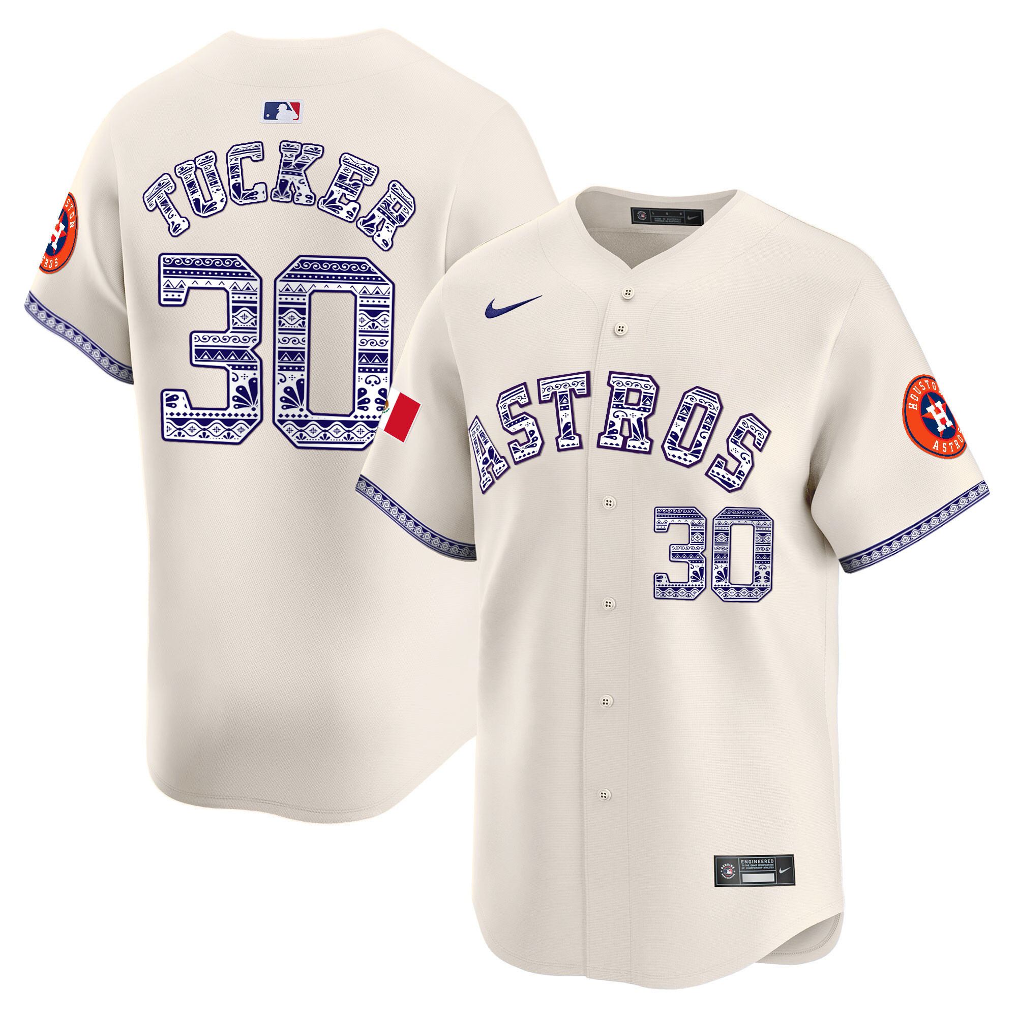 Kyle Tucker Men's Houston Astros Mexico Vapor Premier Limited V2 Cream Jersey - All Stitched