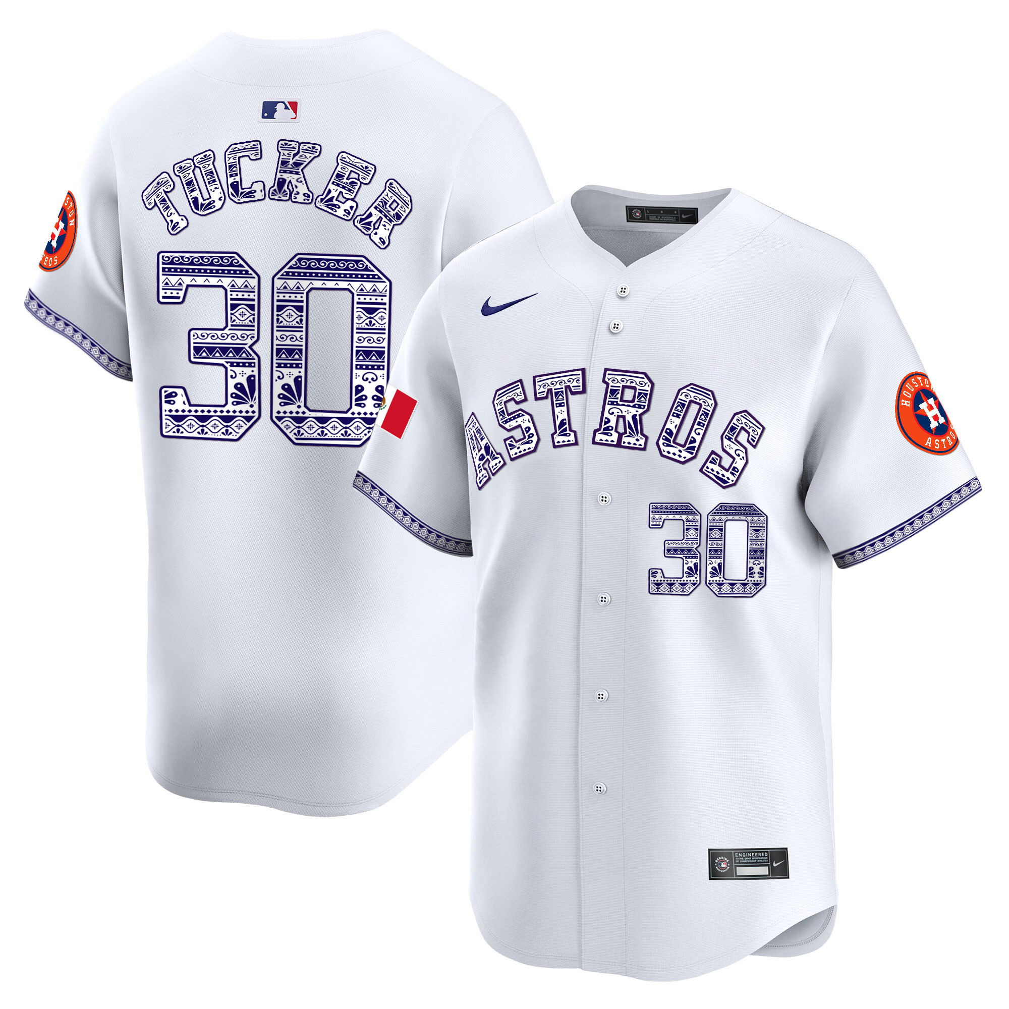 Kyle Tucker Men's Houston Astros Mexico Vapor Premier Limited V2 White Jersey - All Stitched