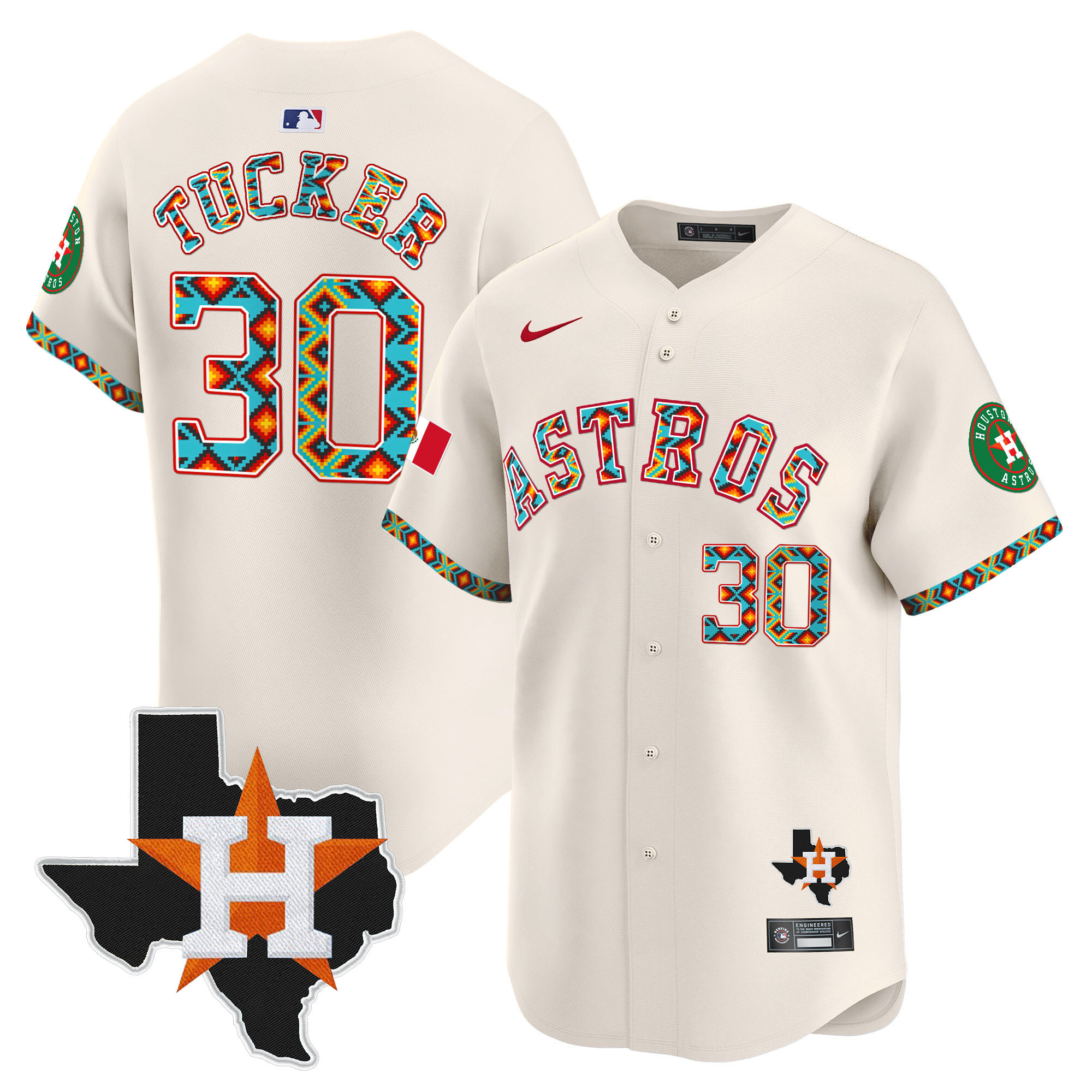 Kyle Tucker Men's Houston Astros Mexico Vapor Premier Limited V3 Cream Jersey - All Stitched
