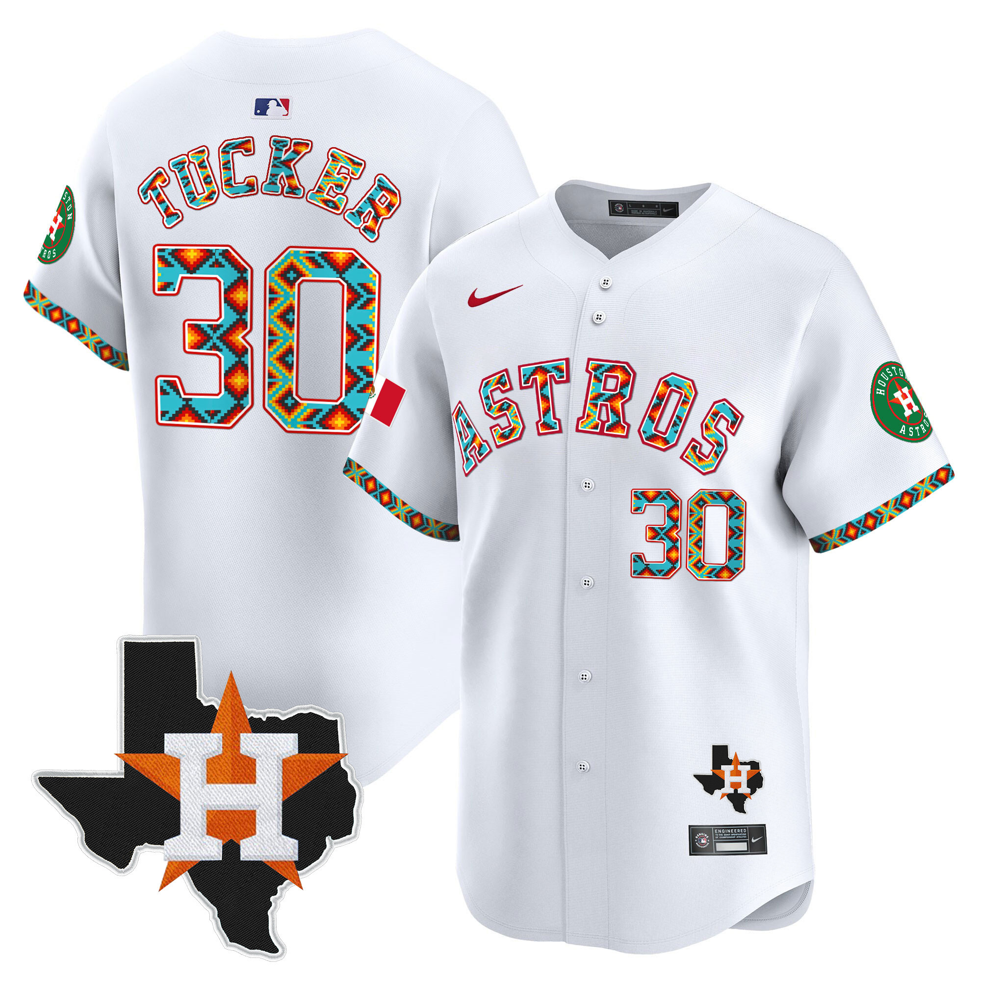 Kyle Tucker Men's Houston Astros Mexico Vapor Premier Limited V3 White Jersey - All Stitched