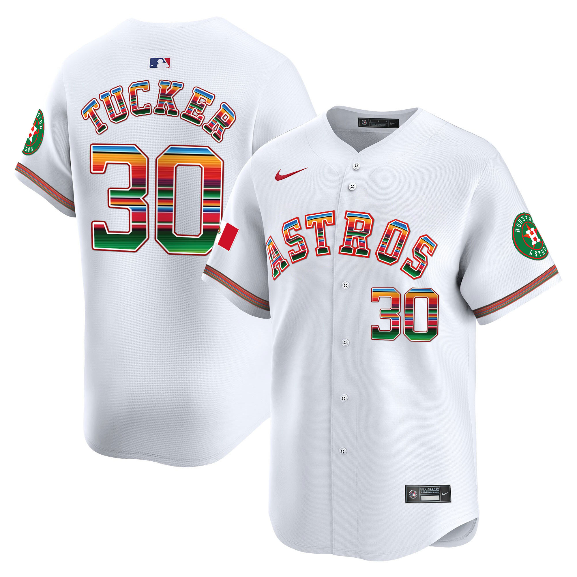 Kyle Tucker Men's Houston Astros Mexico Vapor Premier Limited White Jersey - All Stitched