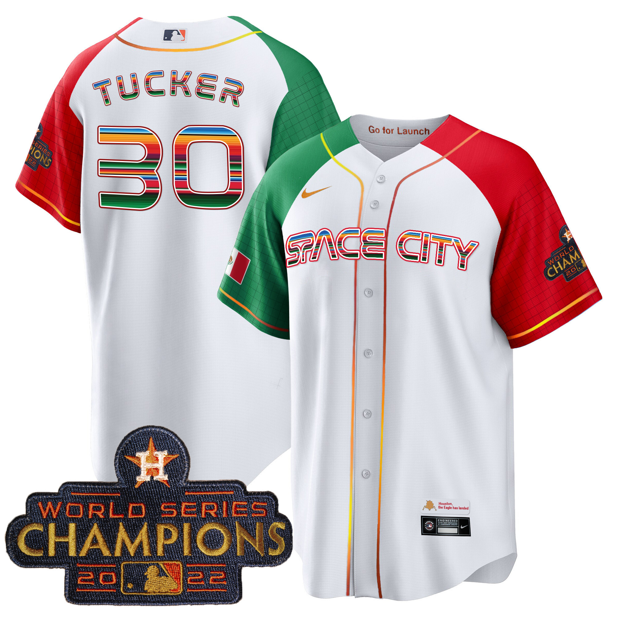 Kyle Tucker Men's Houston Astros Space City Mexico Cool Base Alternate Jersey - All Stitched