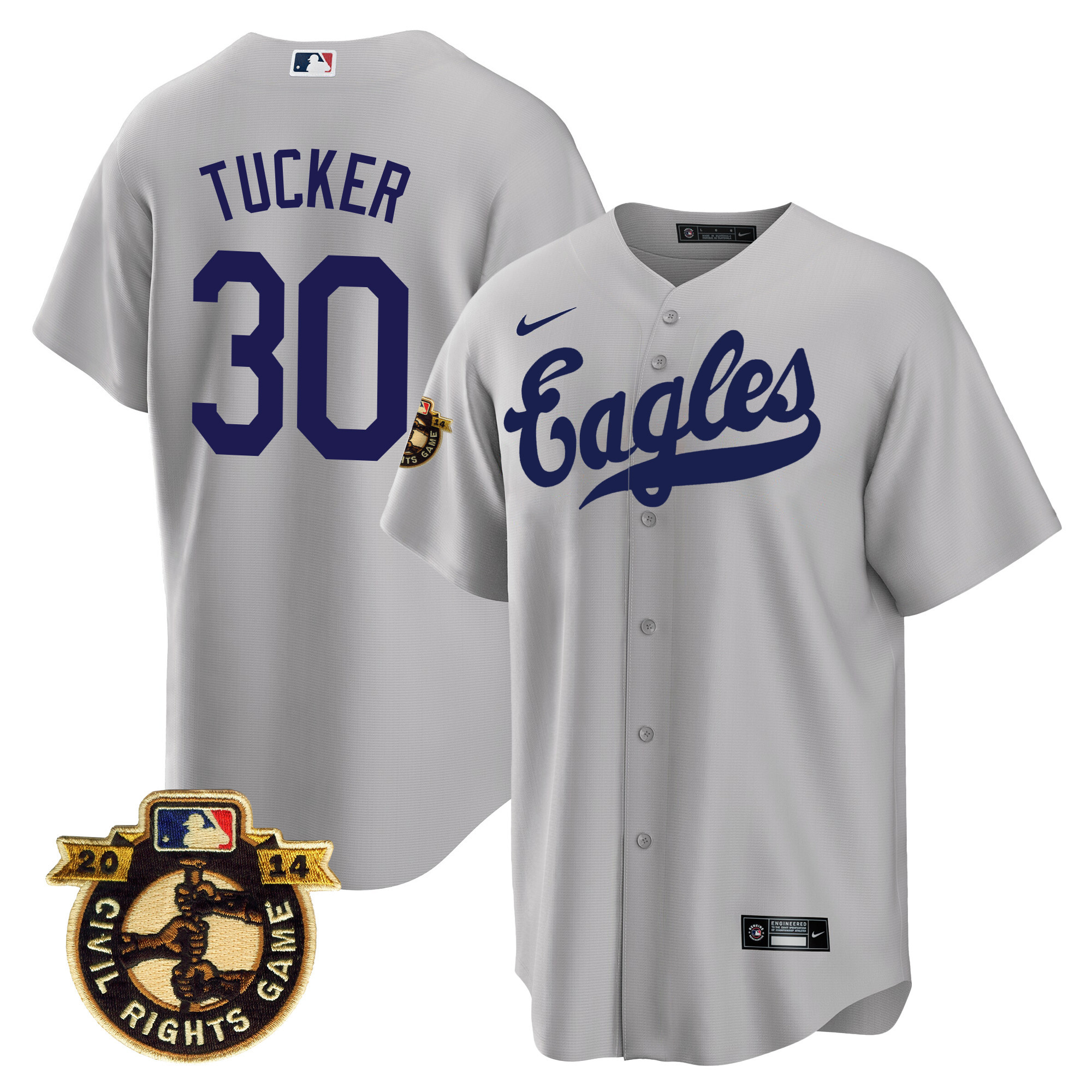 Kyle Tucker Men's Houston Astros Throwback 1950 Houston Eagles Gray Jersey - All Stitched
