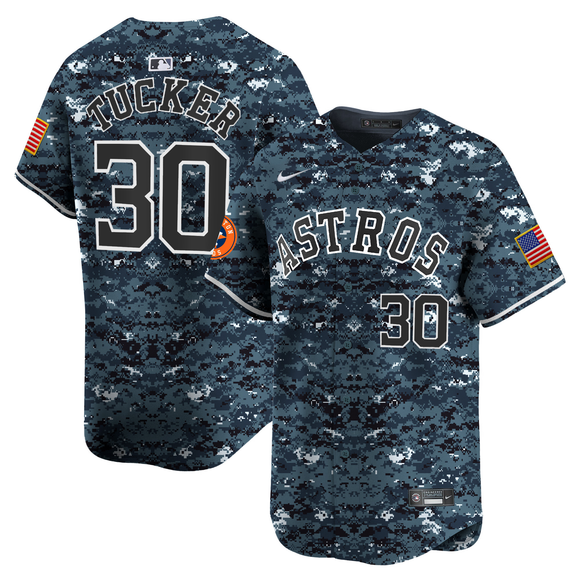 Kyle Tucker Men's Houston Astros USMC Alternate Vapor Premier Limited Navy Jersey - All Stitched