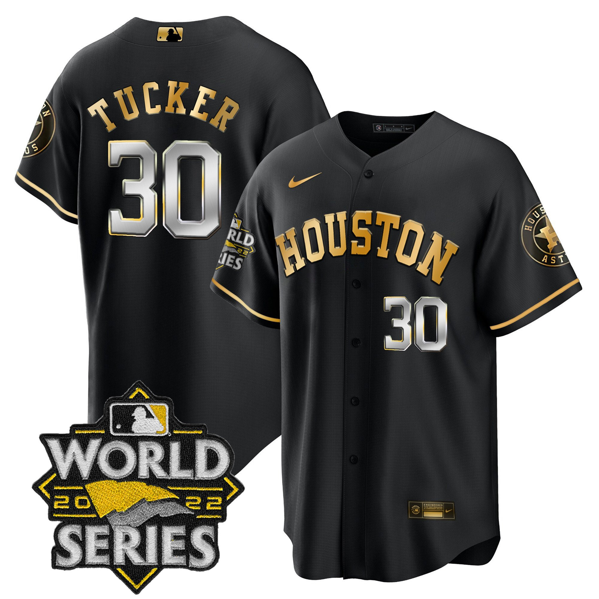 Kyle Tucker Men's Houston Astros World Series Limited Cool Black Jersey - All Stitched