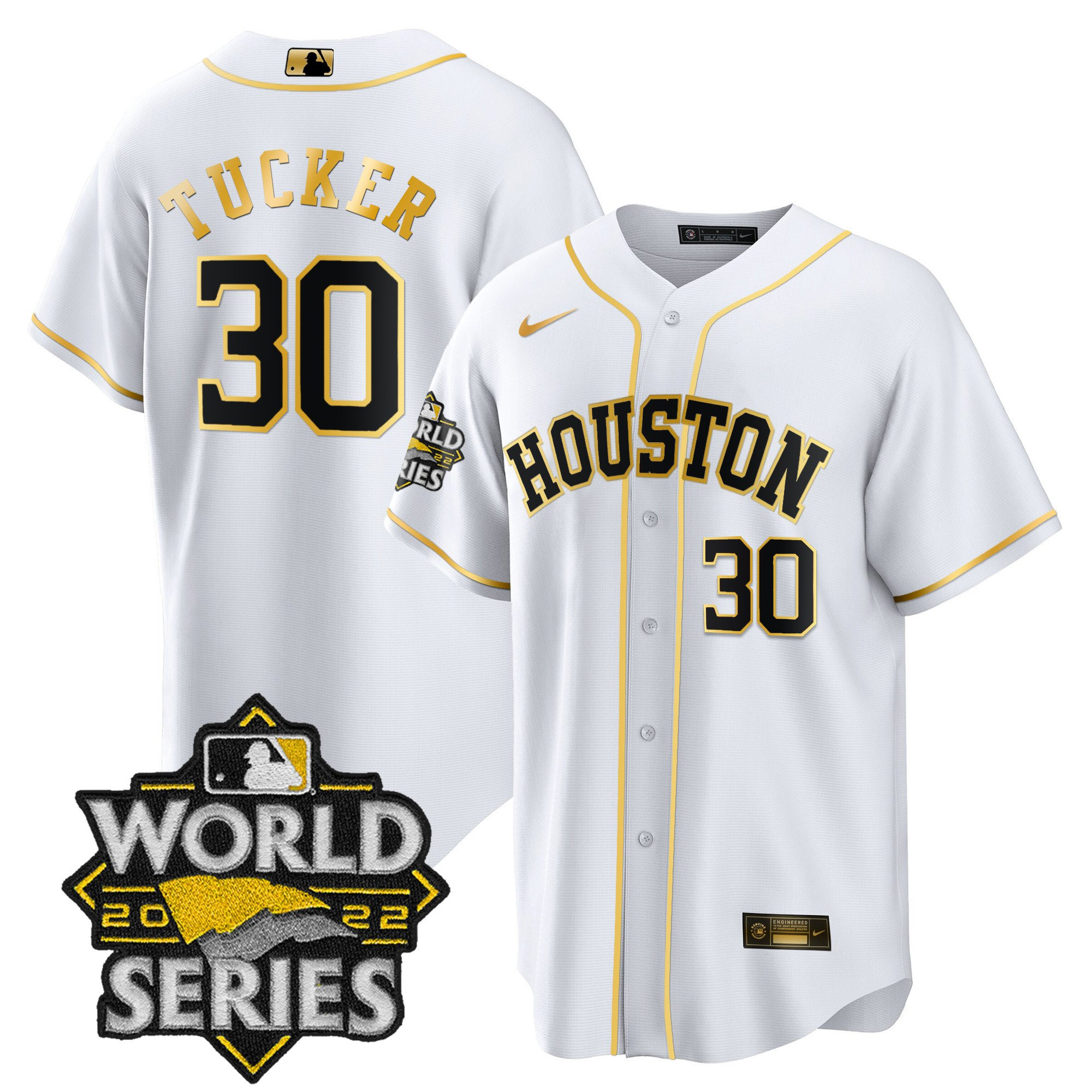 Kyle Tucker Men's Houston Astros World Series Limited Cool White Jersey - All Stitched