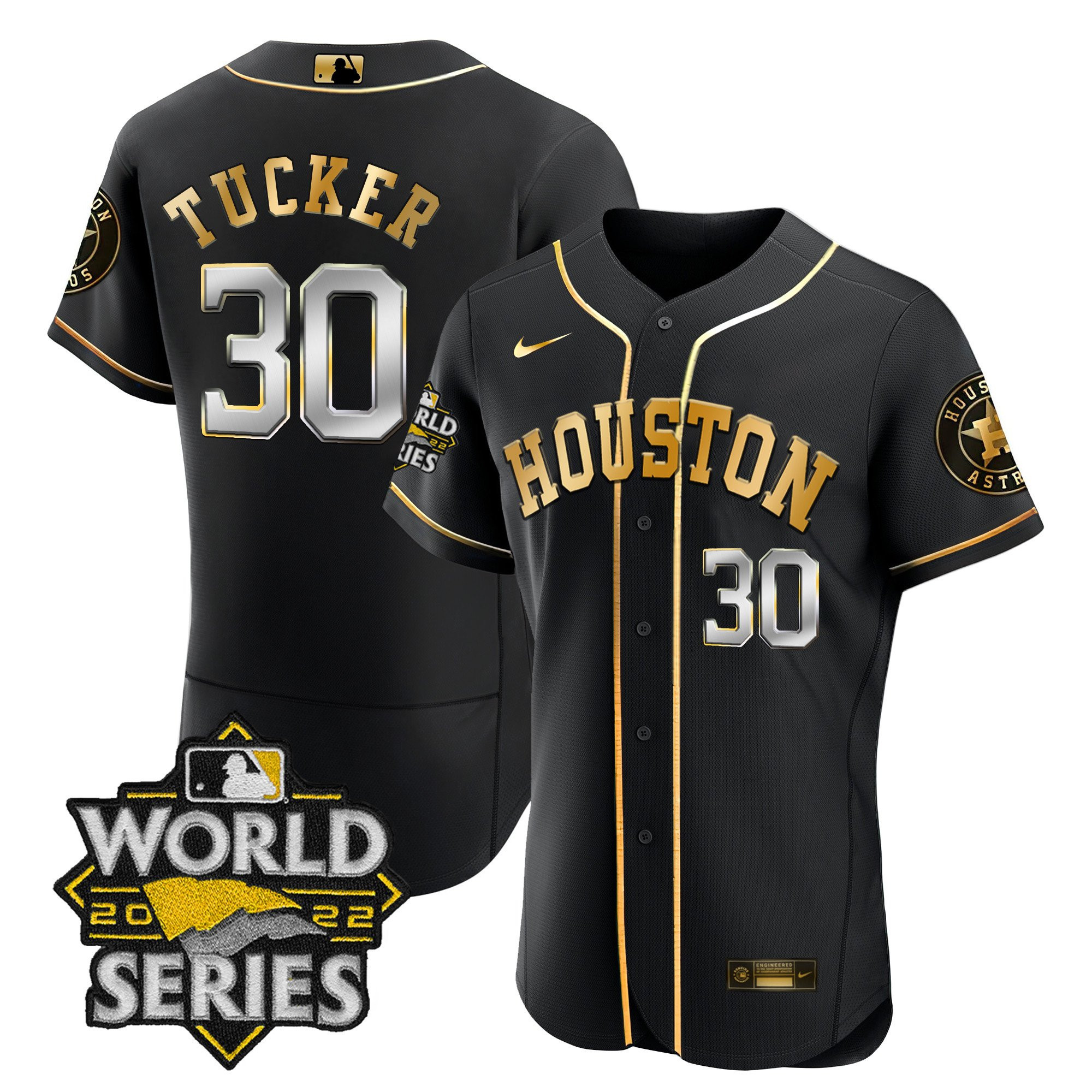 Kyle Tucker Men's Houston Astros World Series Limited Flex Black Jersey - All Stitched