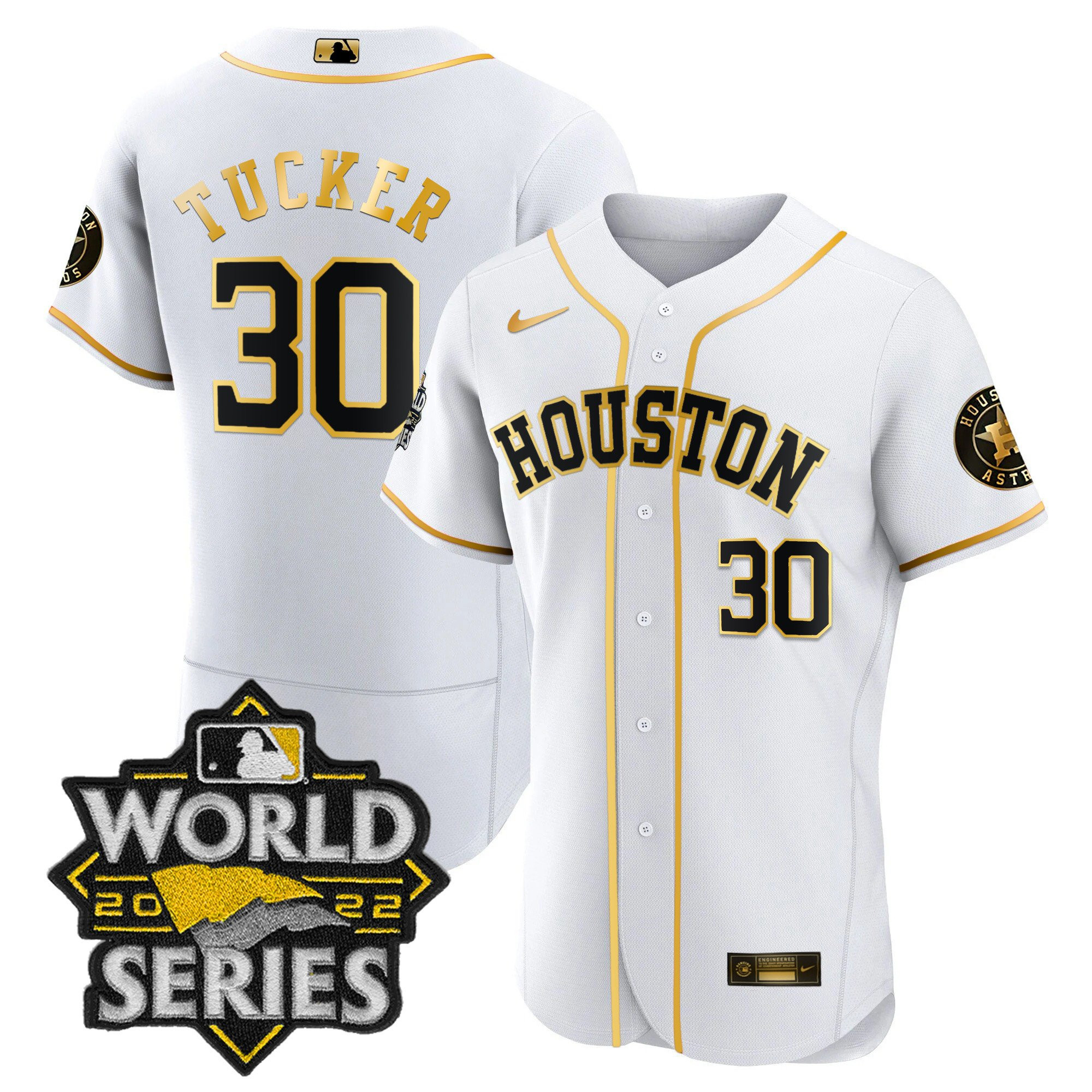 Kyle Tucker Men's Houston Astros World Series Limited Flex White Jersey - All Stitched