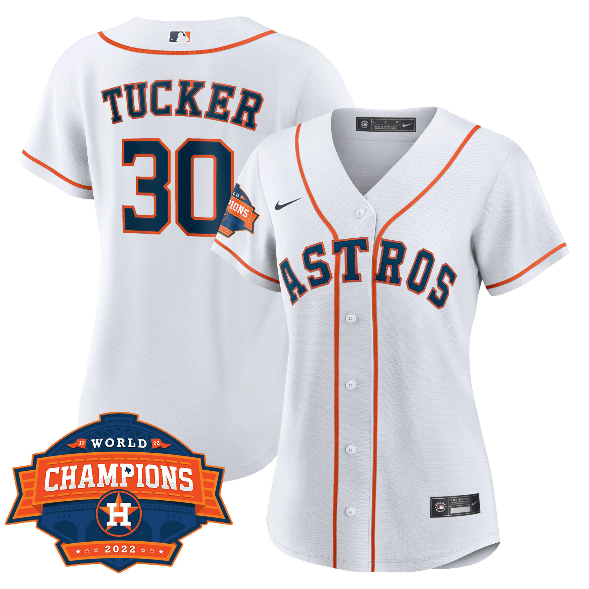 Kyle Tucker Women's Houston Astros 2022 World Series Champions Patch Limited Cool Home Jersey - All Stitched