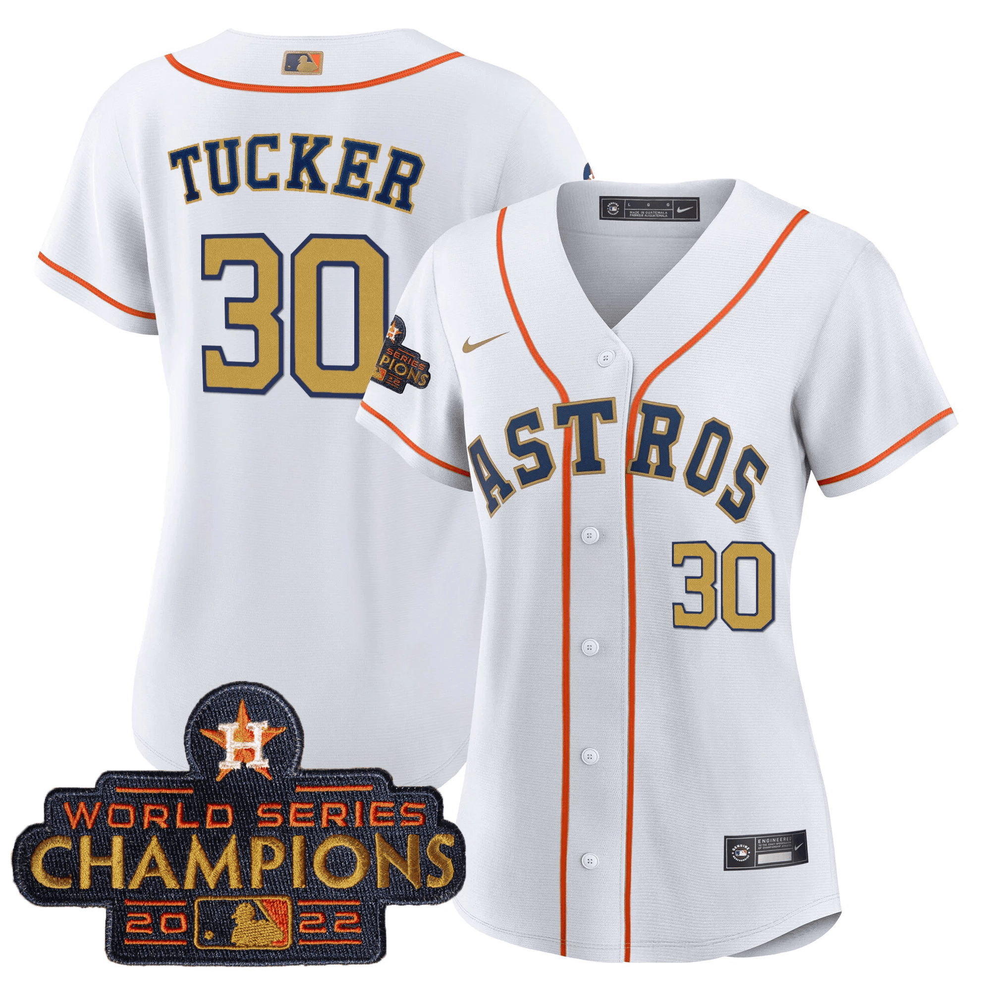 Kyle Tucker Women's Houston Astros 2023 Gold Rush Collection Home Gold Jersey - All Stitched
