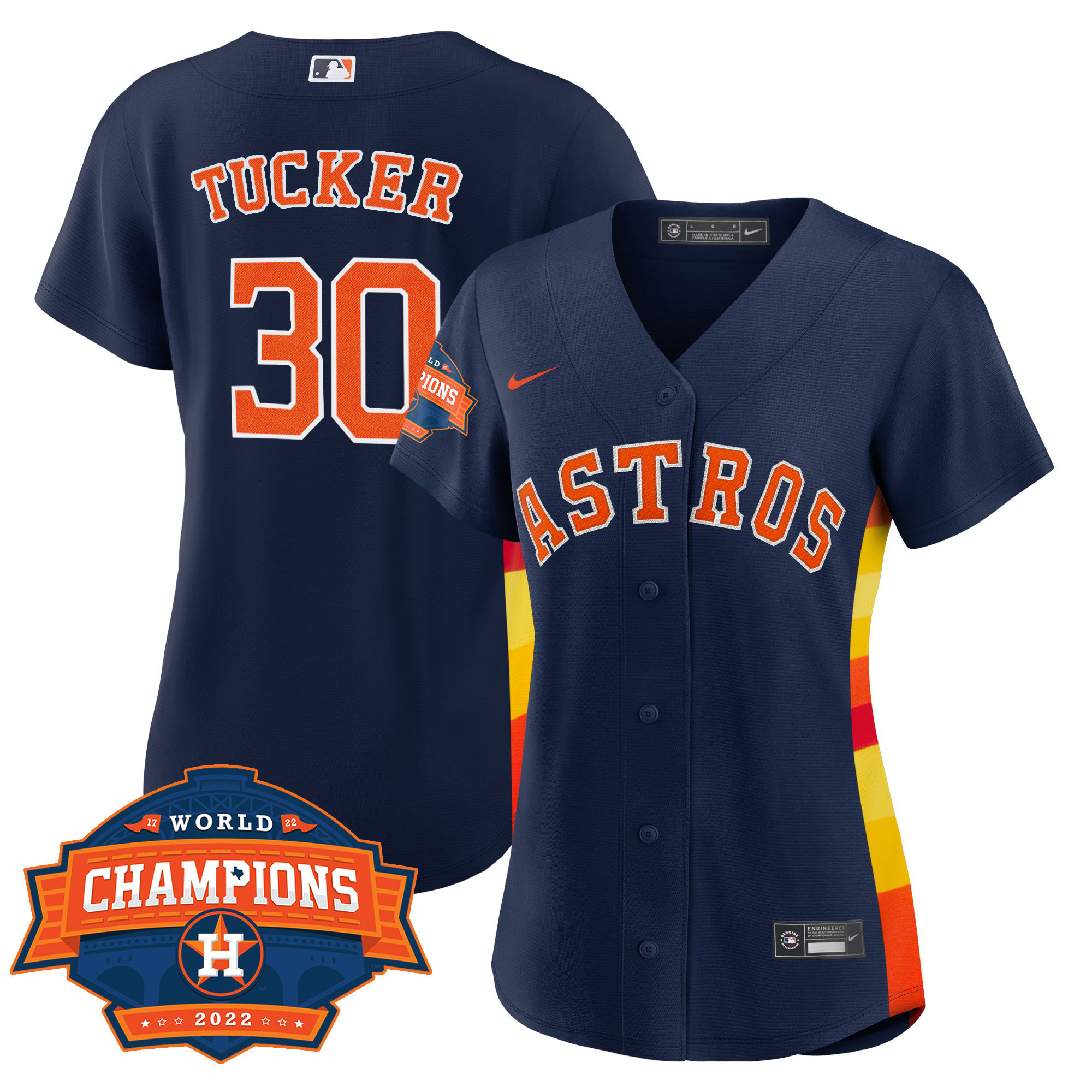 Kyle Tucker Women's Houston Astros Alternate Navy 2022 Champions Limited Player Cool Base Jersey - All Stitched