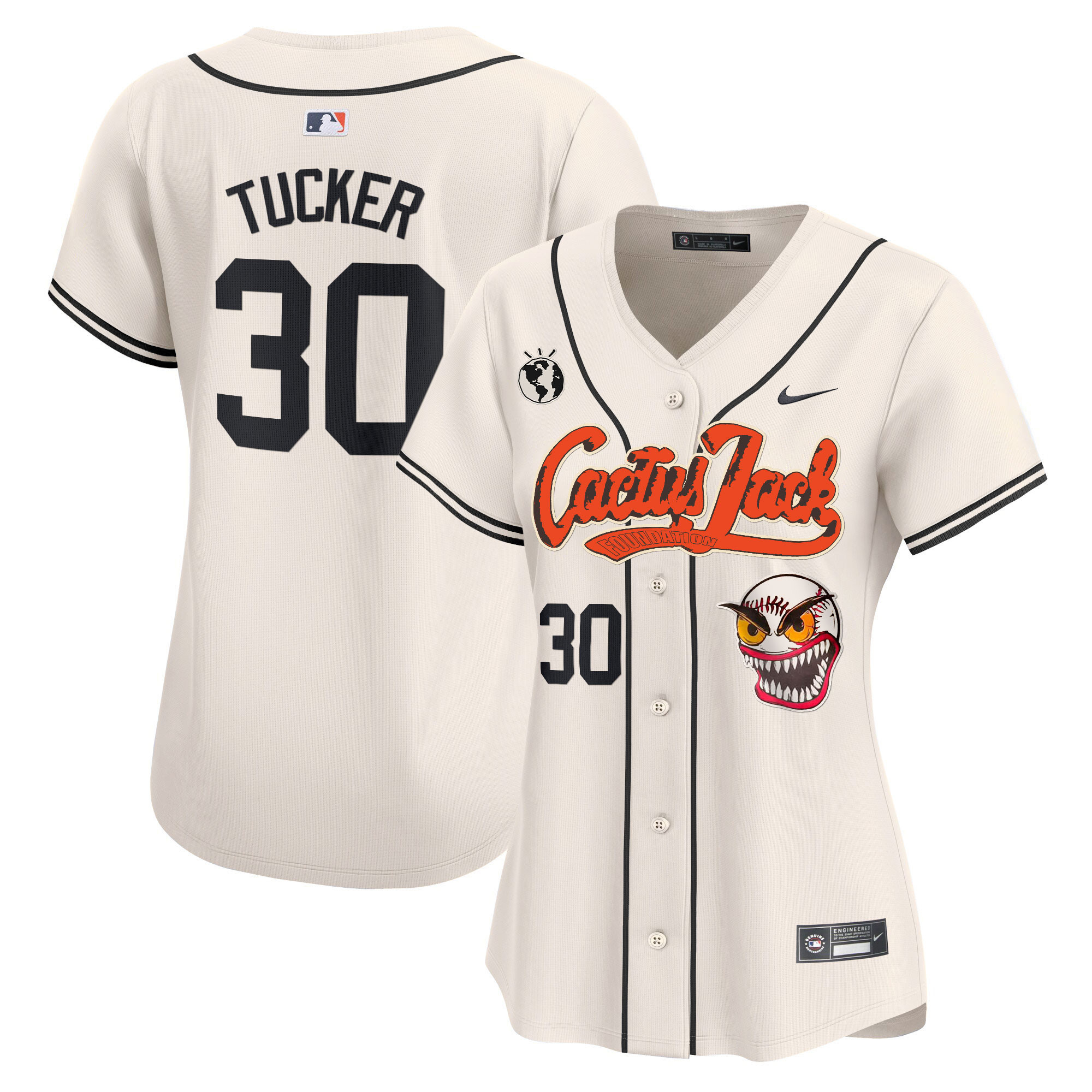 Kyle Tucker Women's Houston Astros Cactus Jack Vapor Premier Limited Cream Jersey - All Stitched