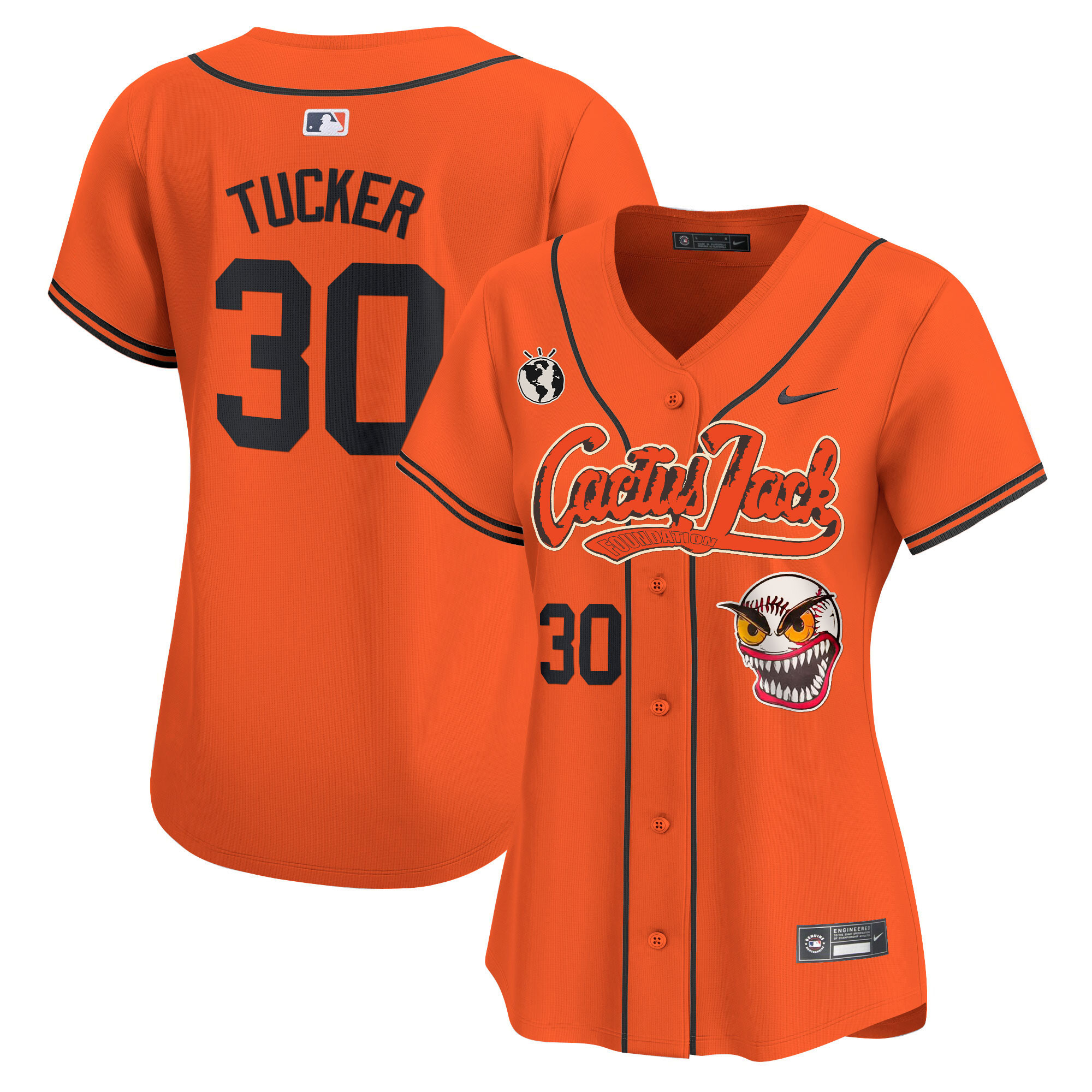Kyle Tucker Women's Houston Astros Cactus Jack Vapor Premier Limited Orange Jersey - All Stitched