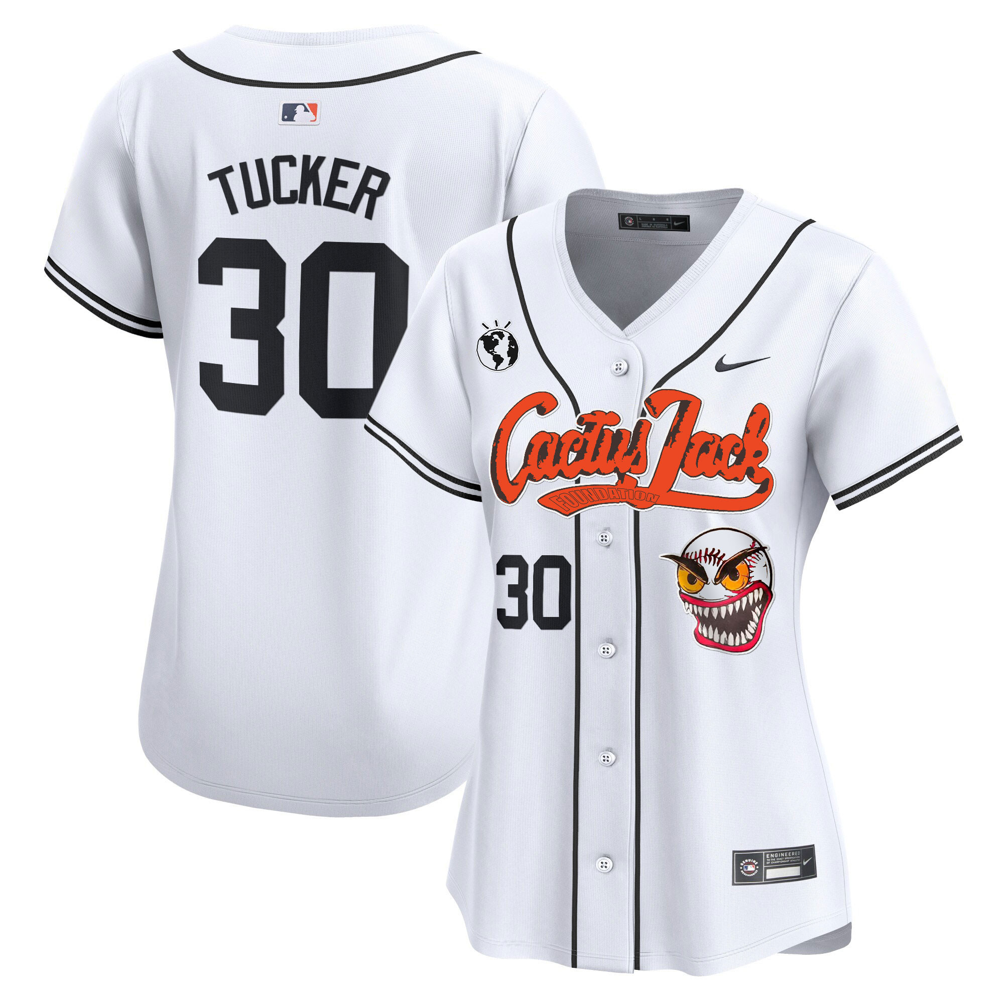 Kyle Tucker Women's Houston Astros Cactus Jack Vapor Premier Limited White Jersey - All Stitched