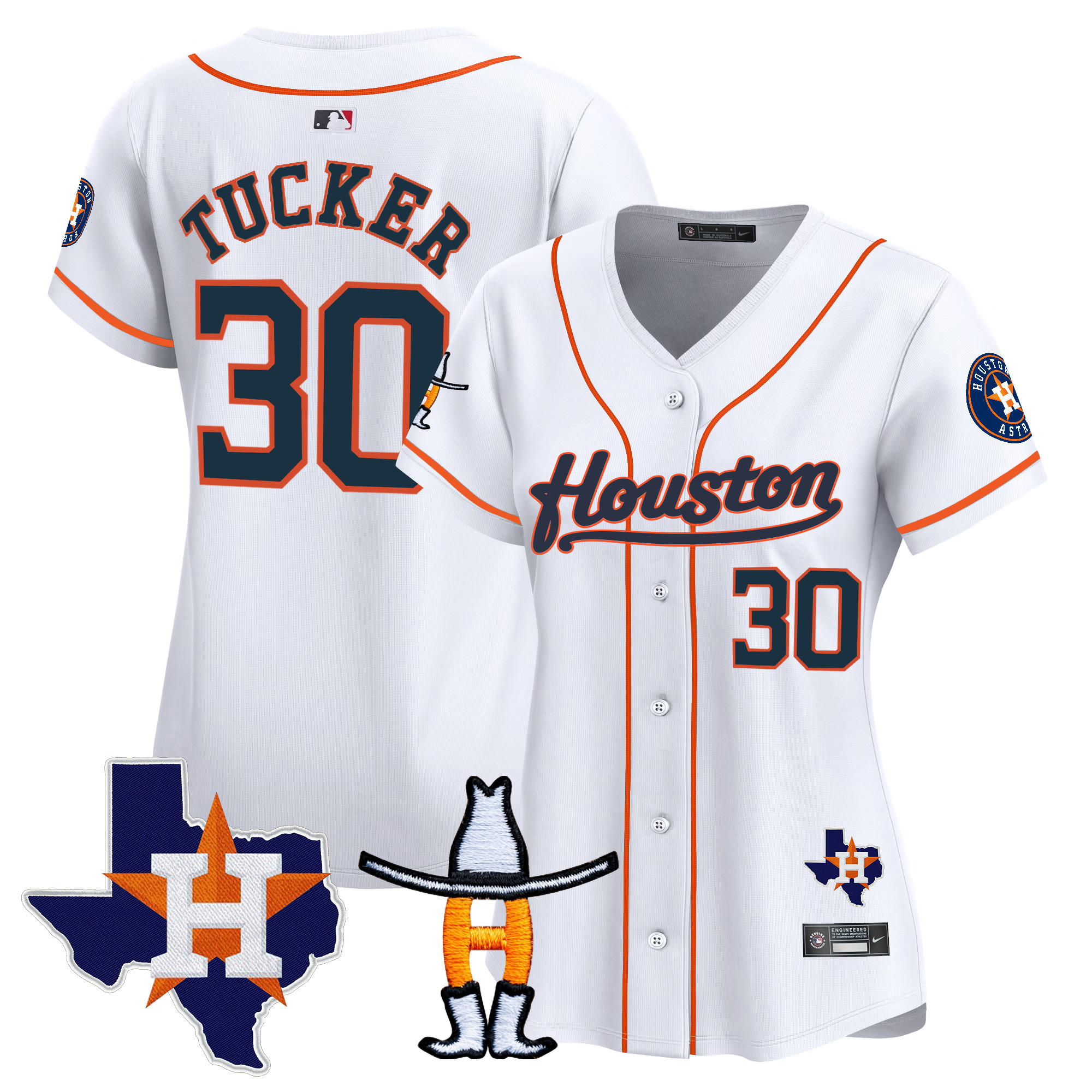 Kyle Tucker Women's Houston Astros Houston Rodeo Patch Vapor Premier Limited Home Jersey - All Stitched