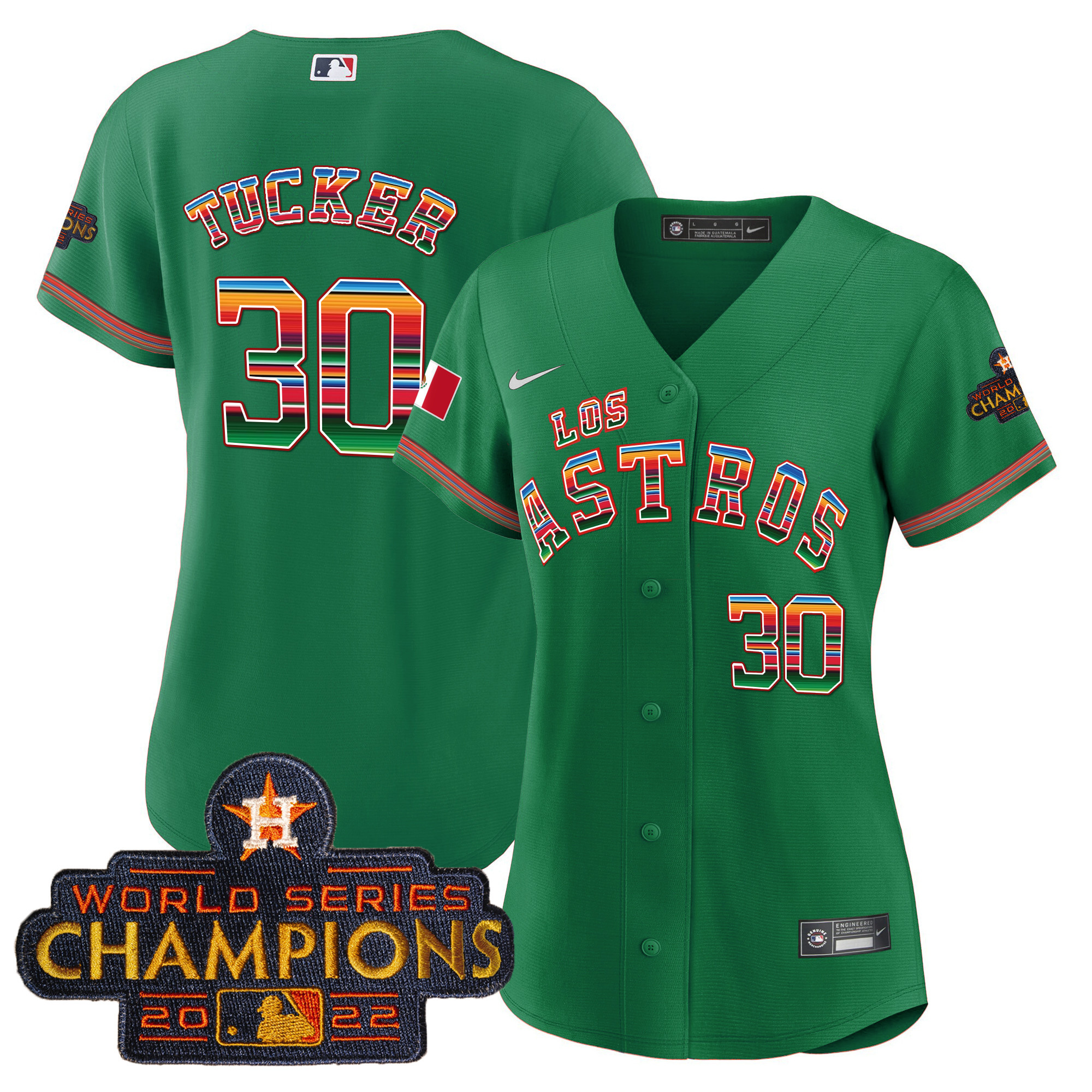 Kyle Tucker Women's Houston Astros Los Houston Astros Mexico Green Jersey - All Stitched