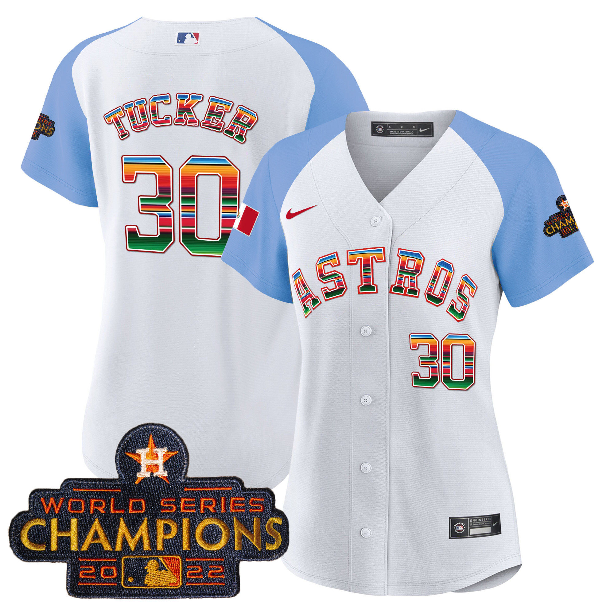 Kyle Tucker Women's Houston Astros Mexico Baseball Limited V2 Blue Alternate Jersey - All Stitched
