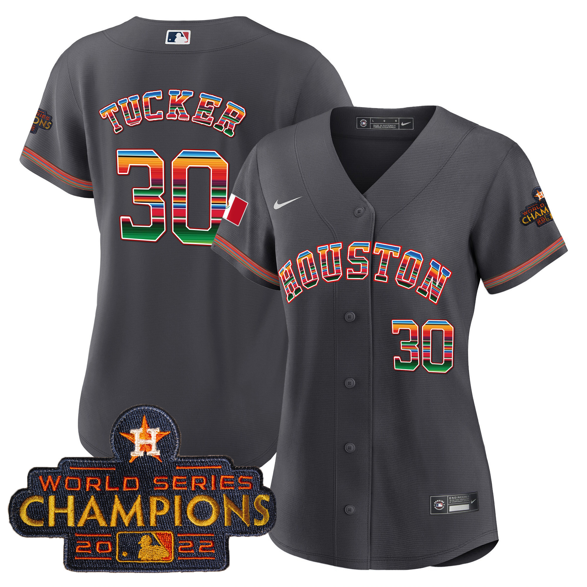 Kyle Tucker Women's Houston Astros Mexico Baseball Limited V2 Charcoal Jersey - All Stitched