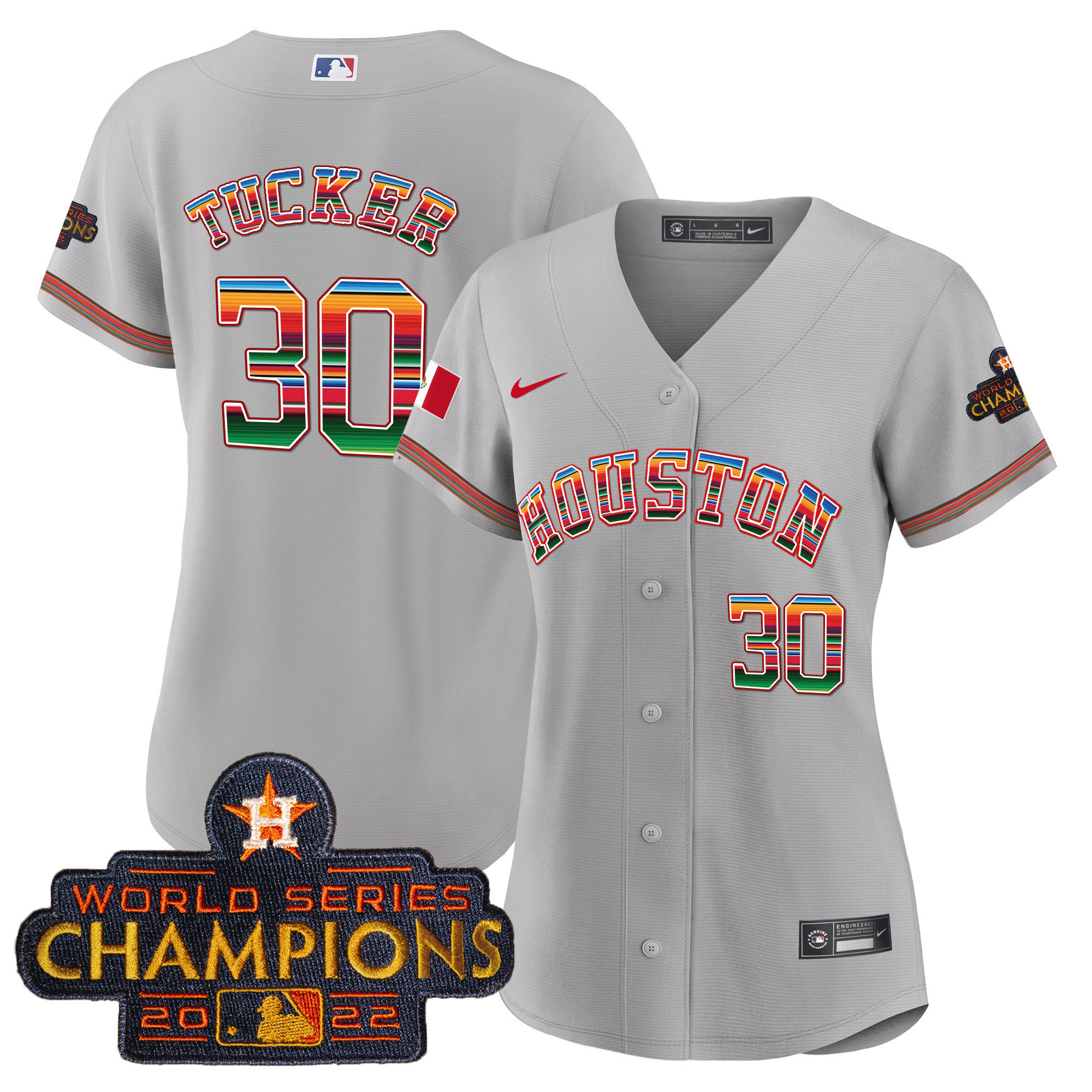 Kyle Tucker Women's Houston Astros Mexico Baseball Limited V2 Gray Jersey - All Stitched