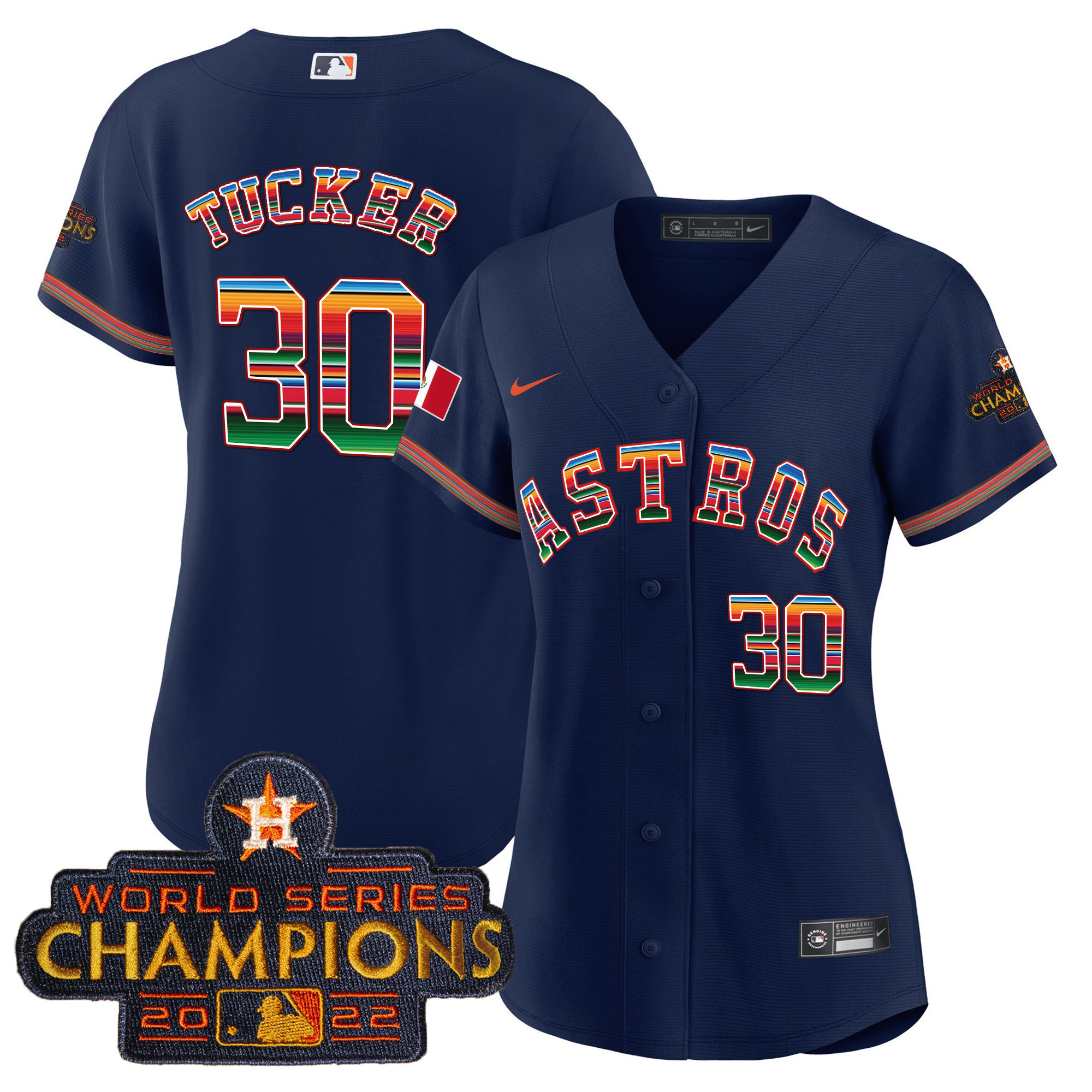 Kyle Tucker Women's Houston Astros Mexico Baseball Limited V2 Navy Jersey - All Stitched