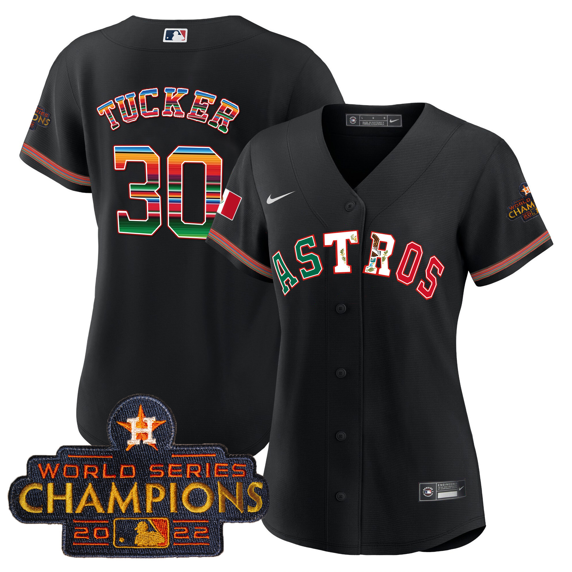 Kyle Tucker Women's Houston Astros Mexico Baseball Limited V3 Black Jersey - All Stitched