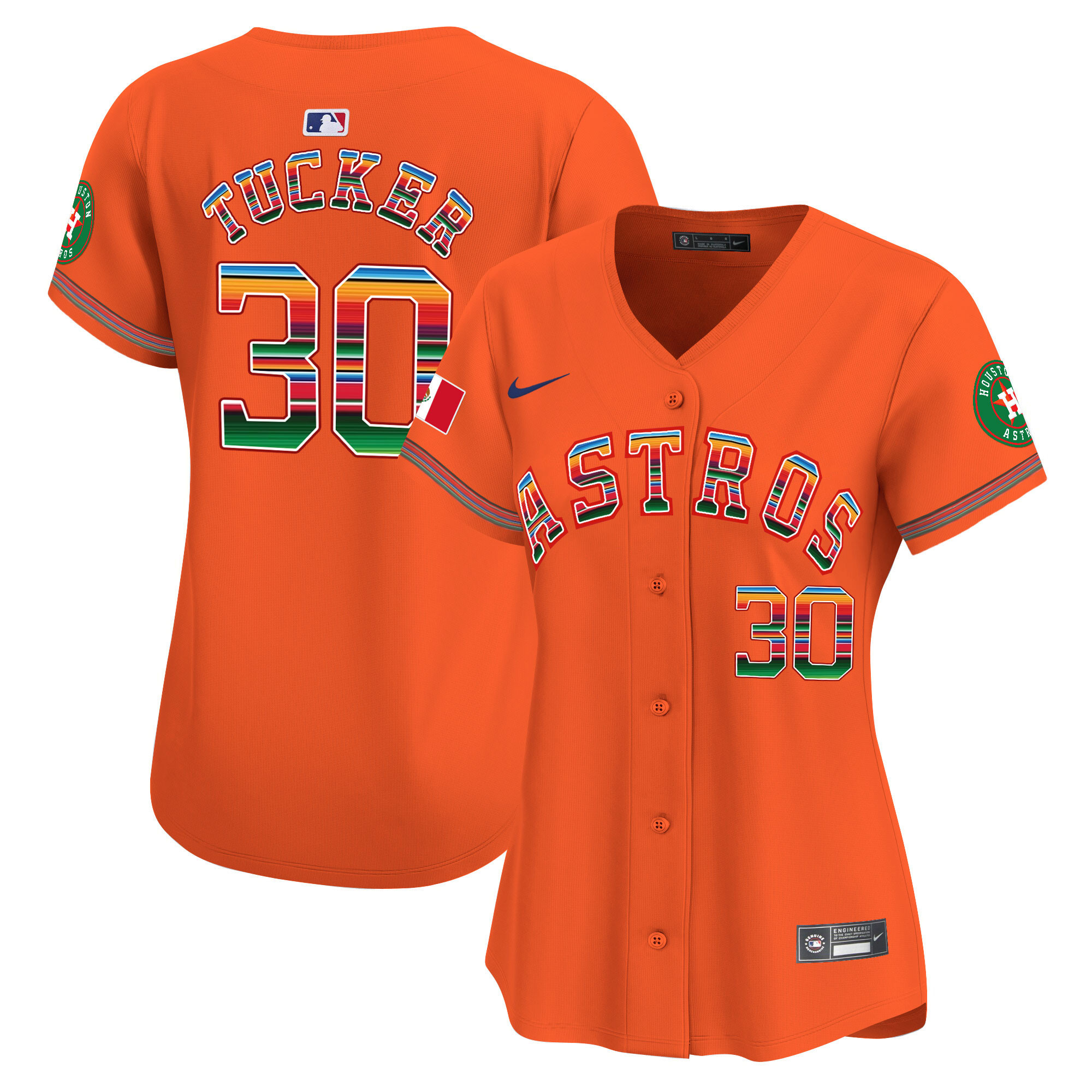 Kyle Tucker Women's Houston Astros Mexico Vapor Premier Limited Orange Jersey - All Stitched