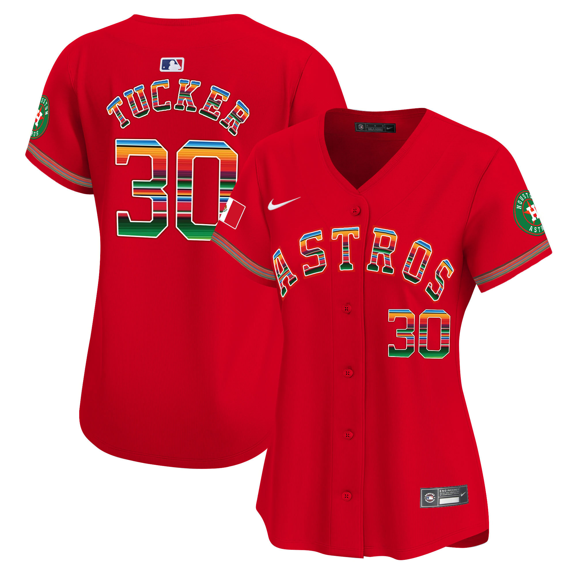 Kyle Tucker Women's Houston Astros Mexico Vapor Premier Limited Red Jersey - All Stitched