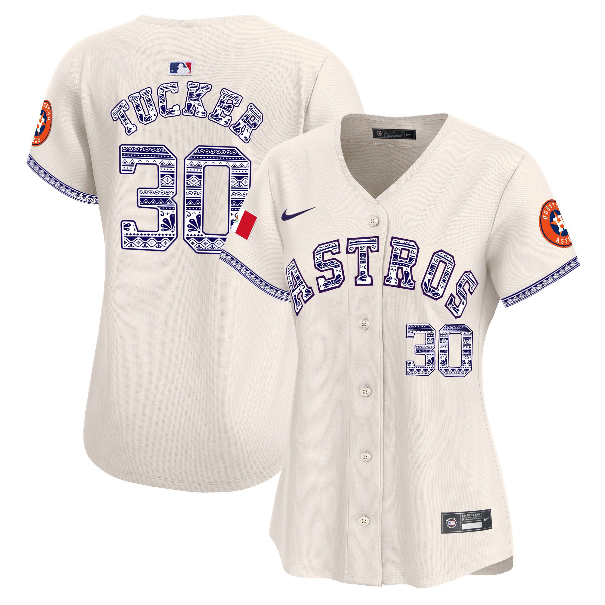 Kyle Tucker Women's Houston Astros Mexico Vapor Premier Limited V2 Cream Jersey - All Stitched